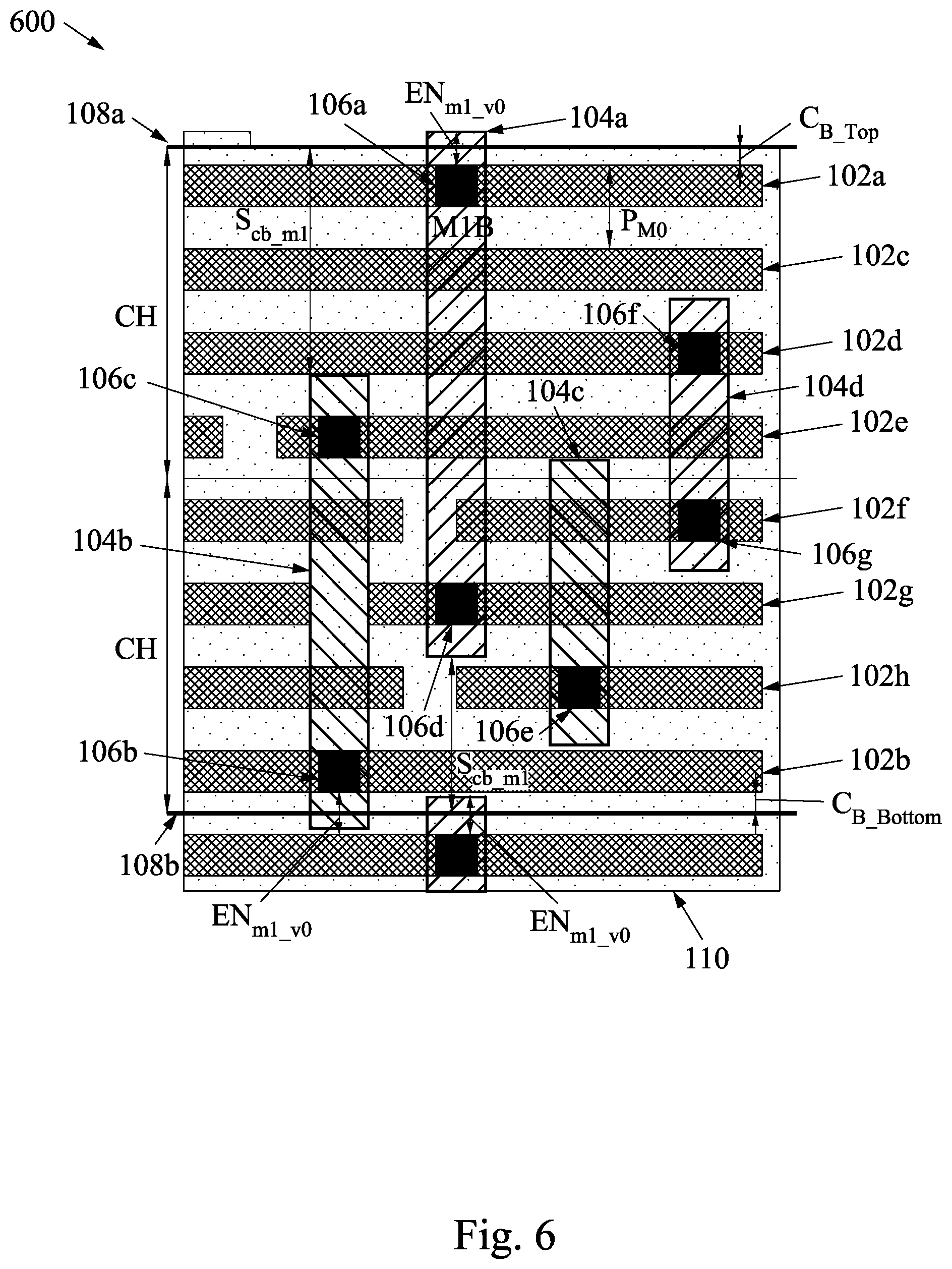 Patent US12324245 Figure 6 – Layout architecture for a cell