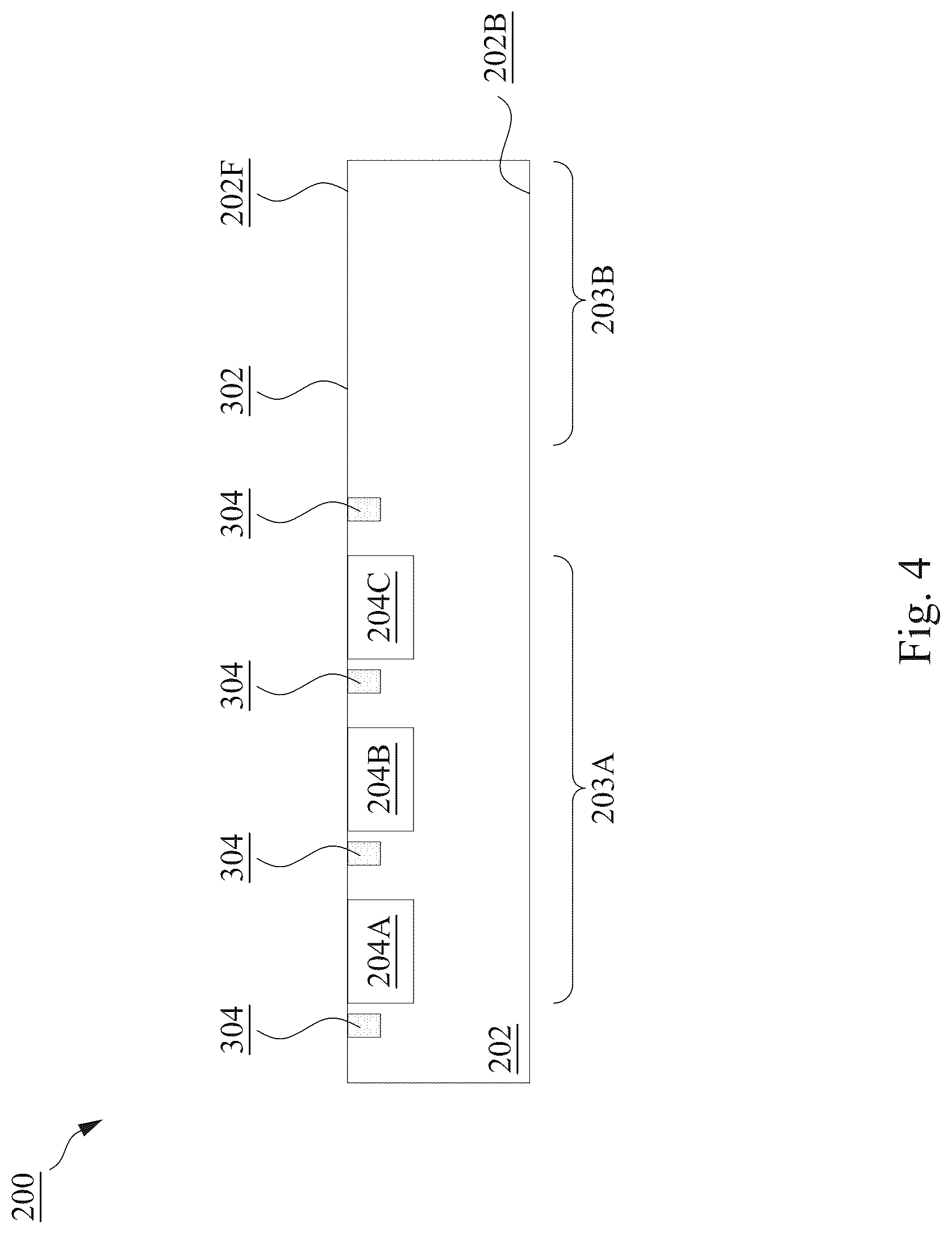 Patent US12324254 Figure 4 – Back side illuminated image sensor device with select dielectric layers on the backside and methods of forming the same