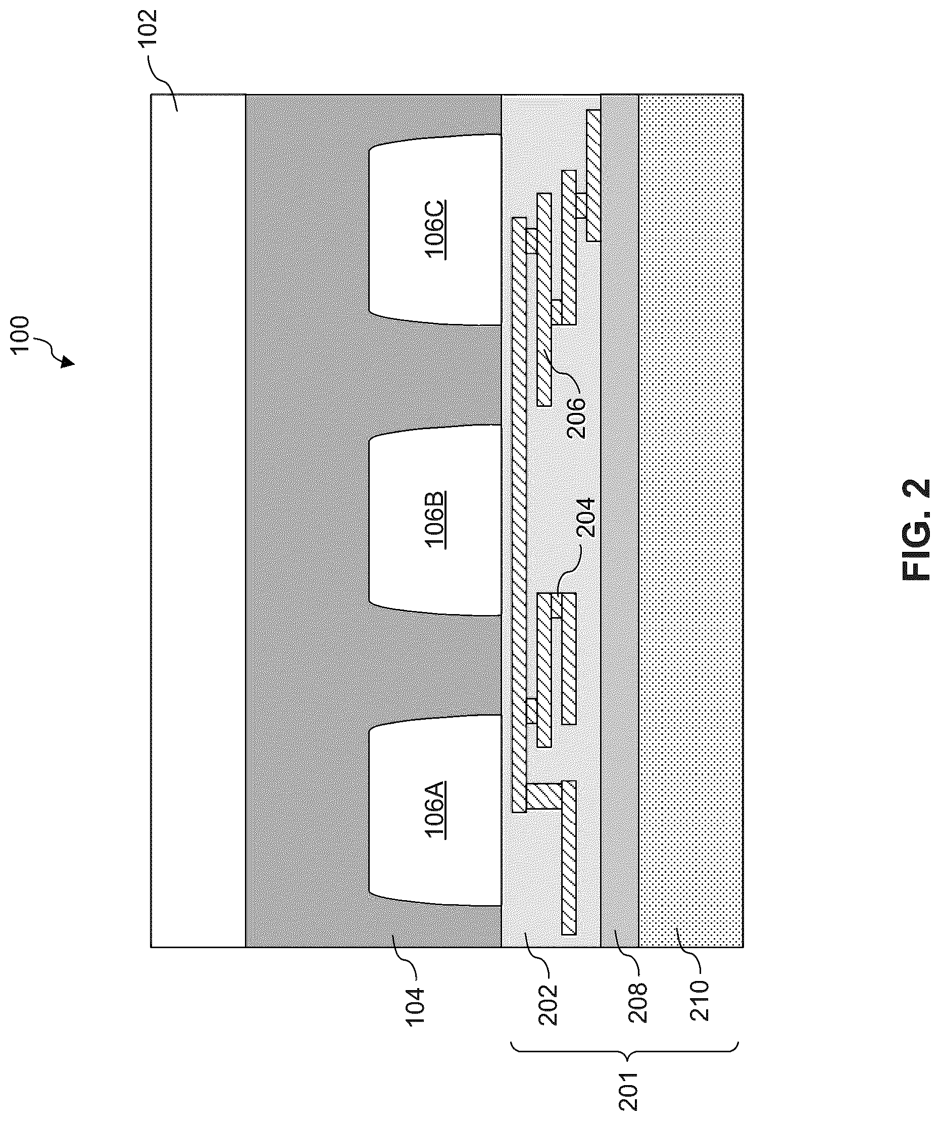 Patent US12324258 Figure 2 – Image sensor with improved quantum efficiency surface structure