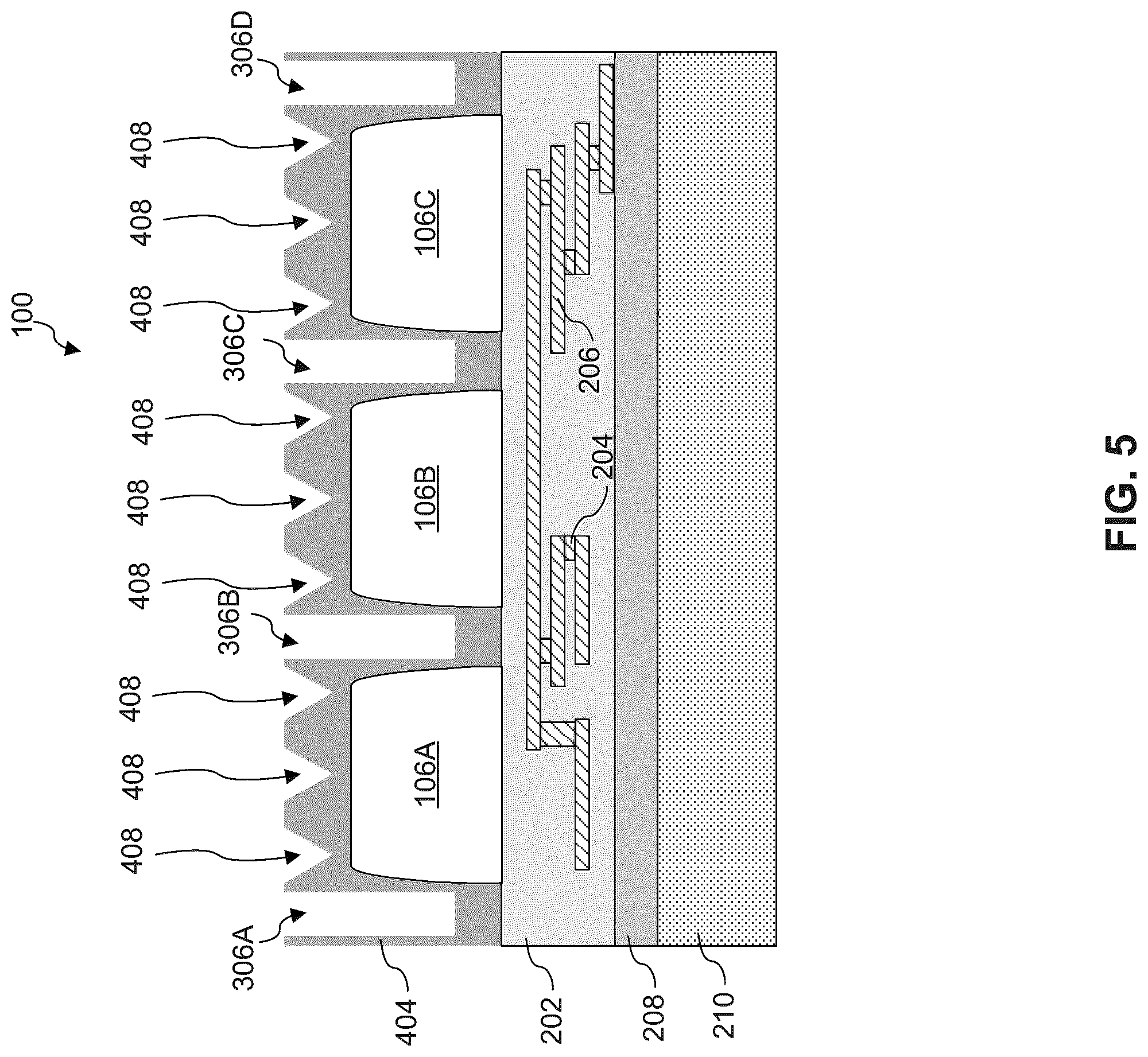 Patent US12324258 Figure 5 – Image sensor with improved quantum efficiency surface structure