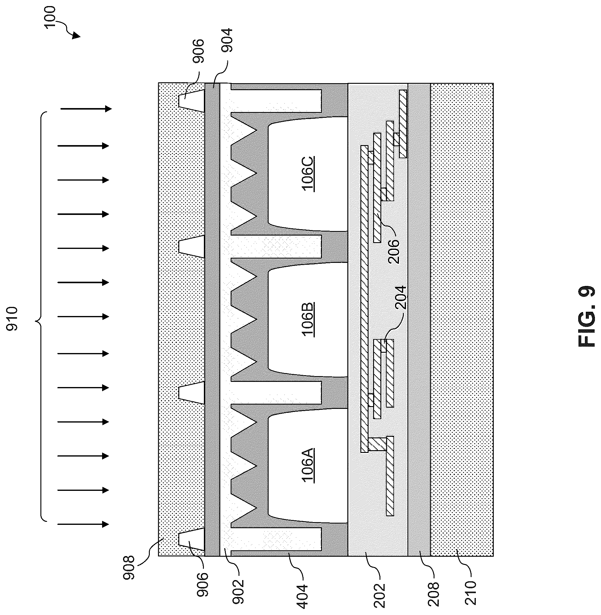 Patent US12324258 Figure 7 – Image sensor with improved quantum efficiency surface structure