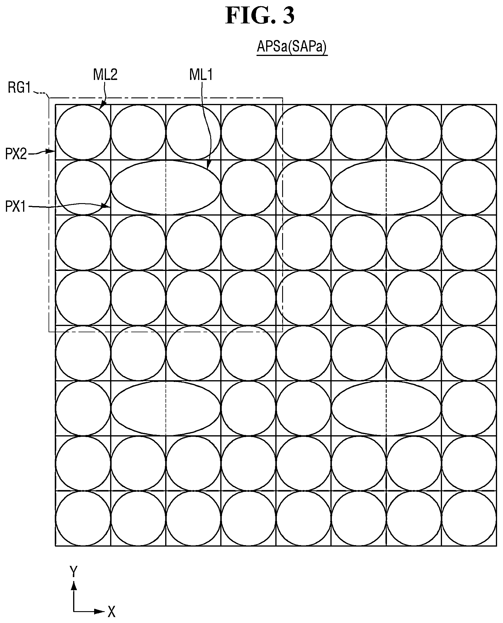 Patent US12324259 Figure 3 – Image sensor including color filter grid including portion overlapping super phase detection (PD) pixel
