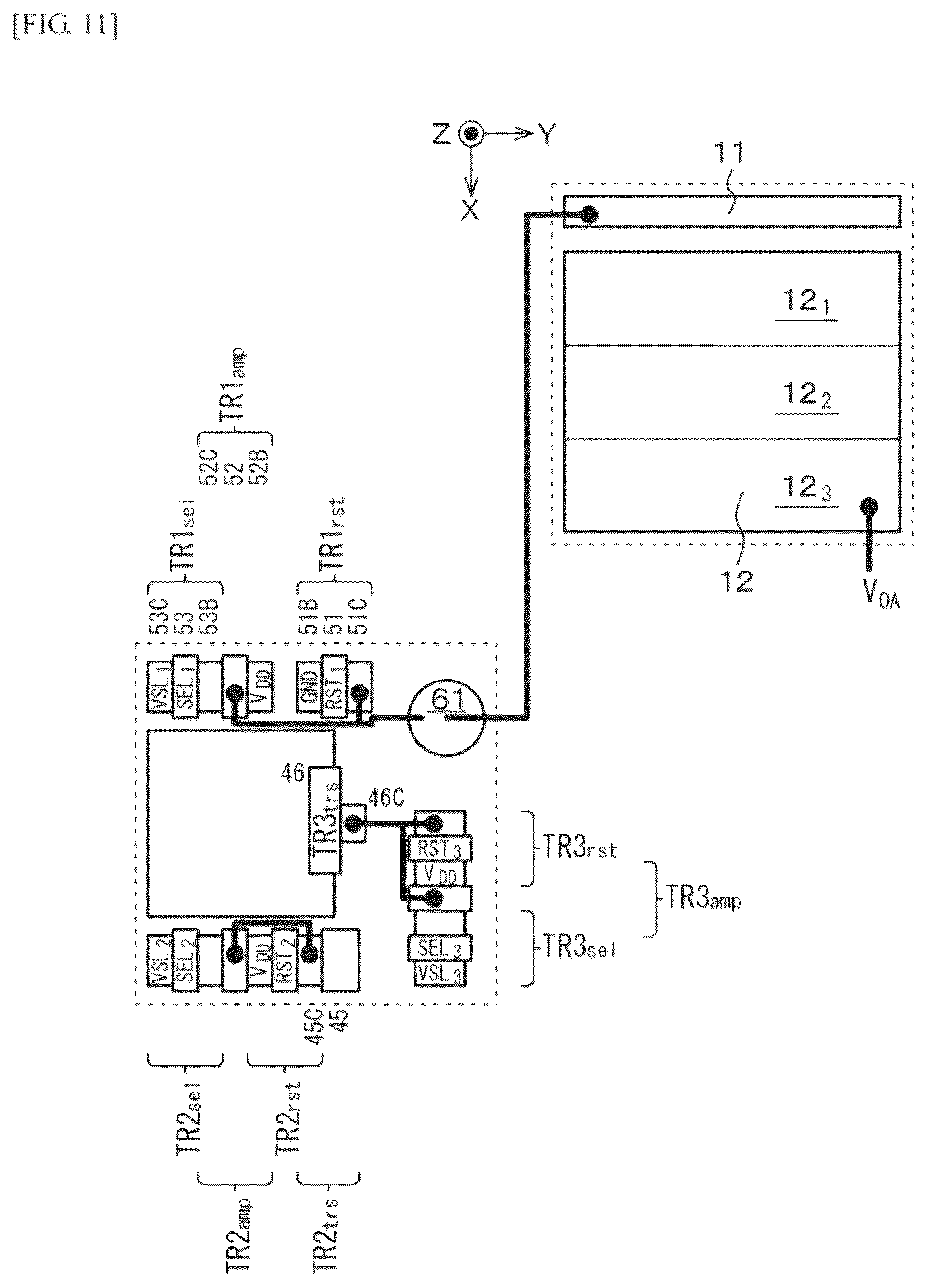 Patent US12324262 Figure 11 – Imaging element, stacked-type imaging element and solid-state imaging apparatus