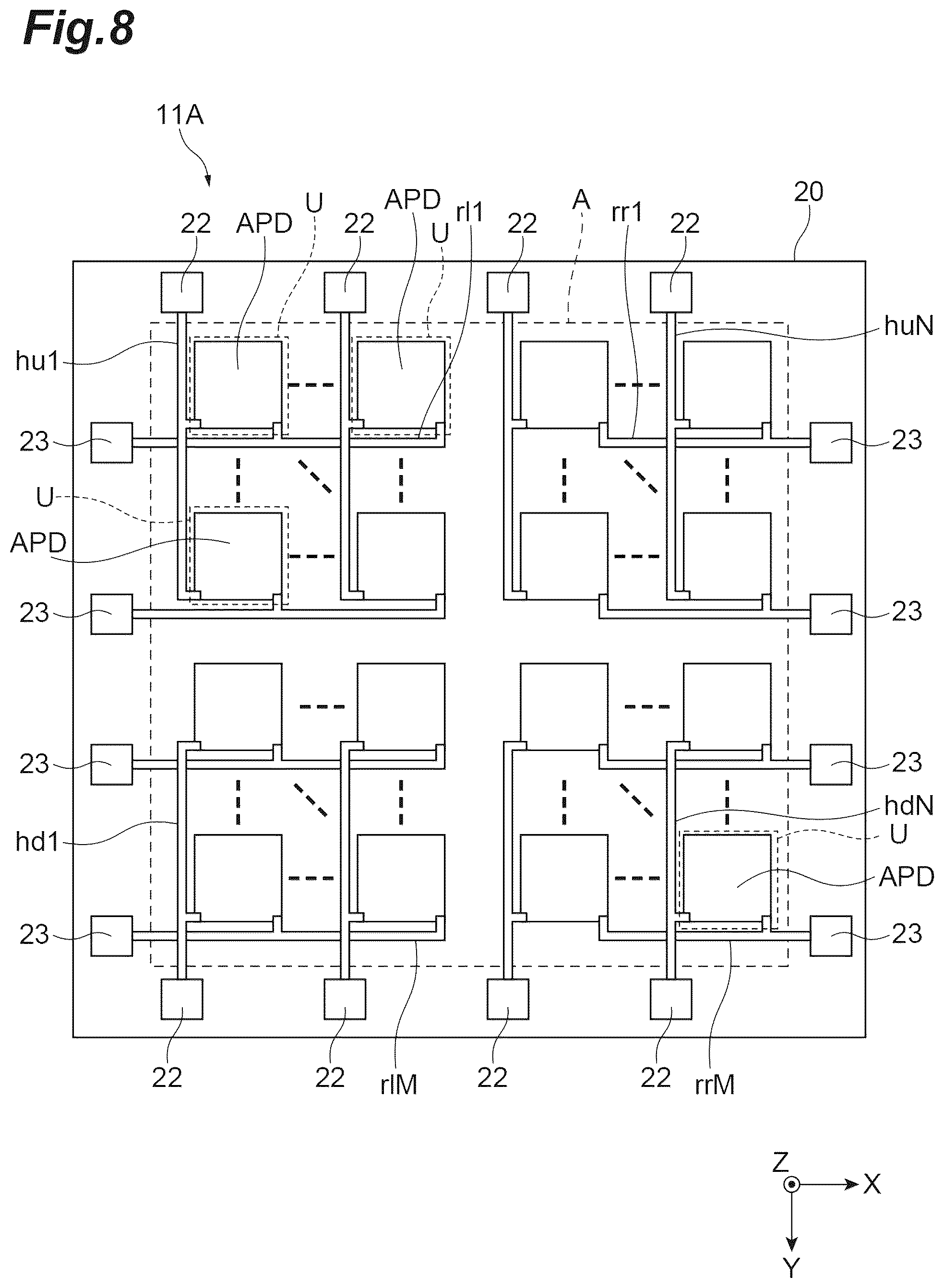 Patent US12324263 Figure 8 – Photodetection device, semiconductor photodetection element, and method for driving semiconductor photodetection element