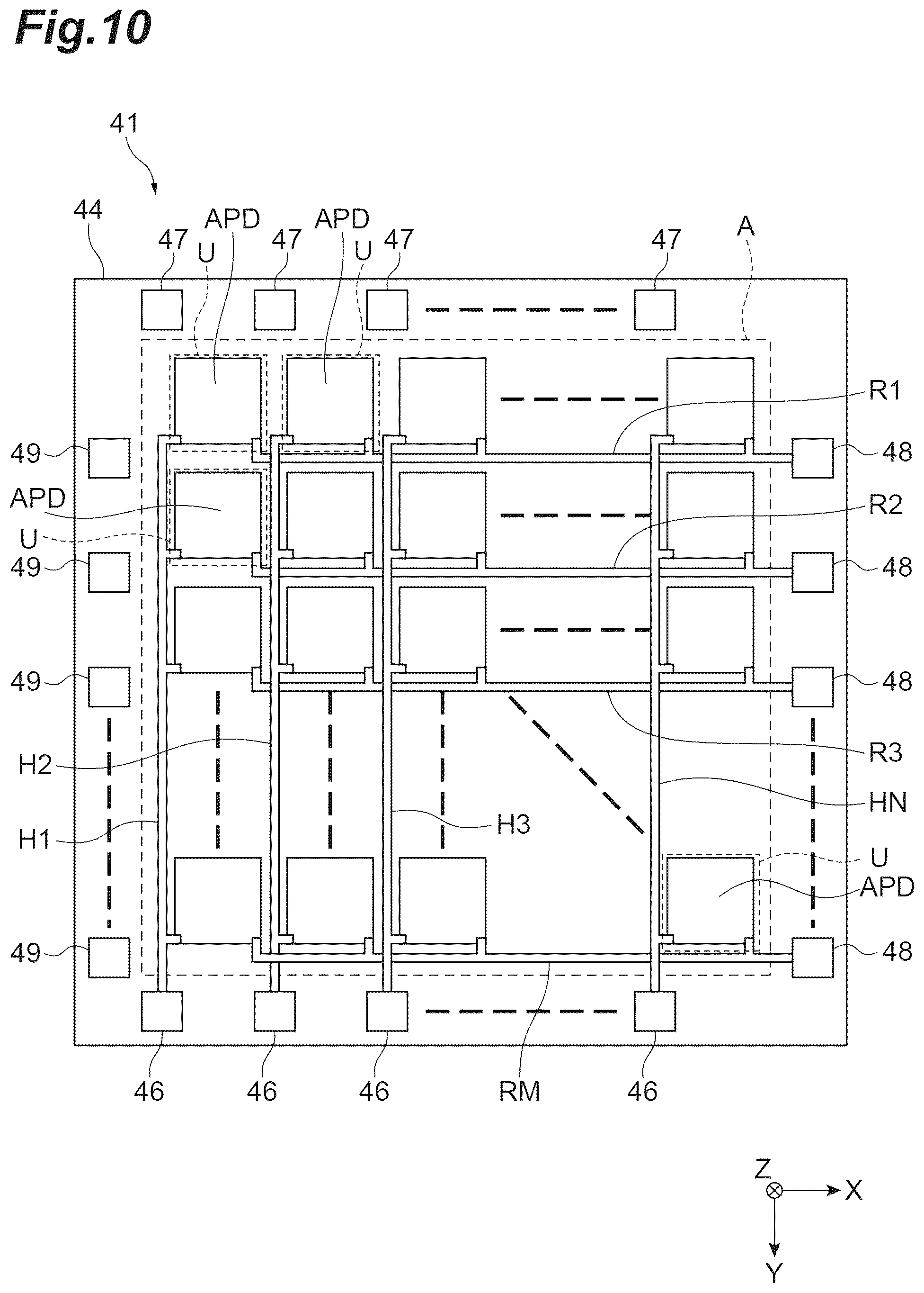 Patent US12324263 Figure 10 – Photodetection device, semiconductor photodetection element, and method for driving semiconductor photodetection element