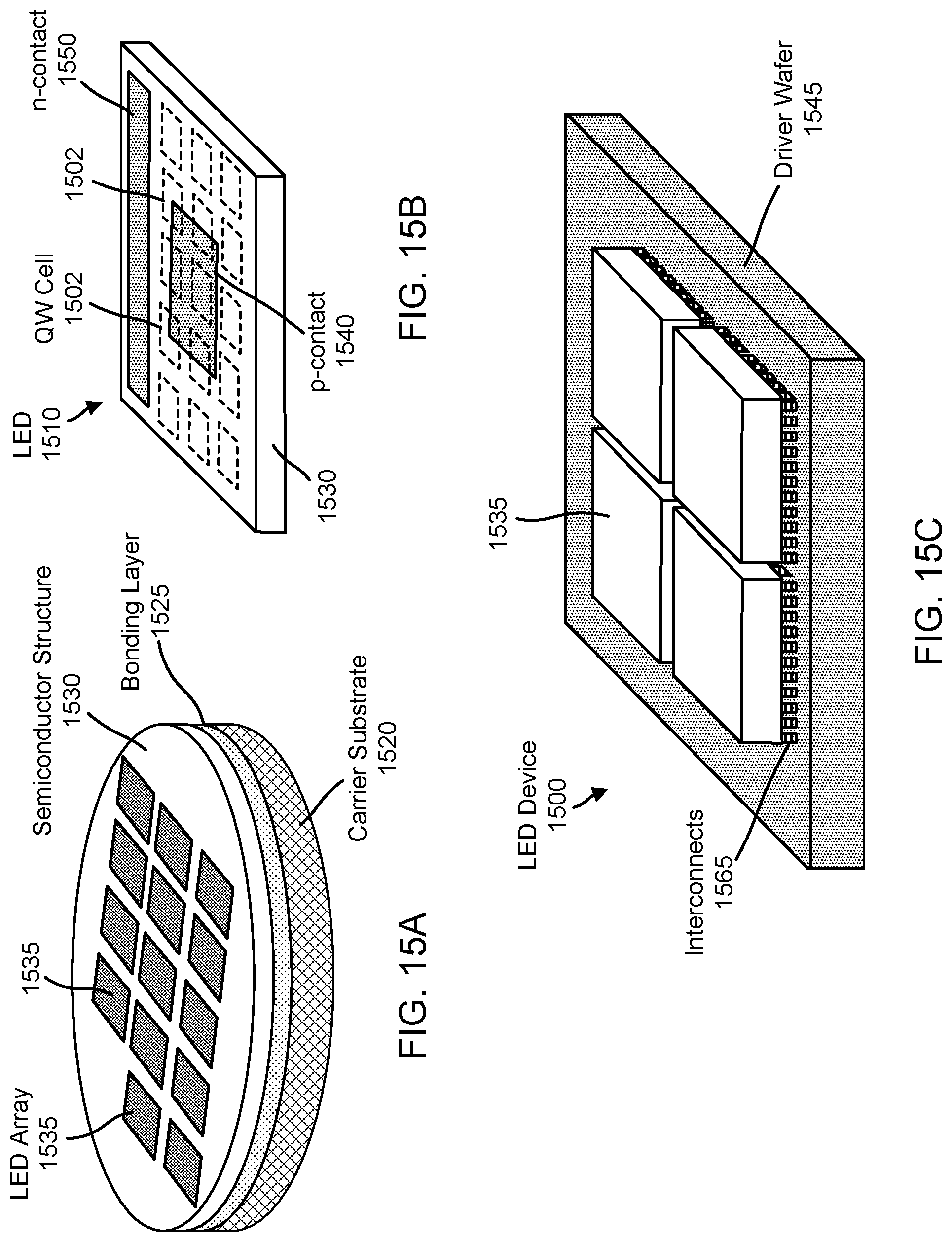 Patent US12324273 Figure 15 – Segmented and quantum mechanically isolated active regions in light emitting diodes