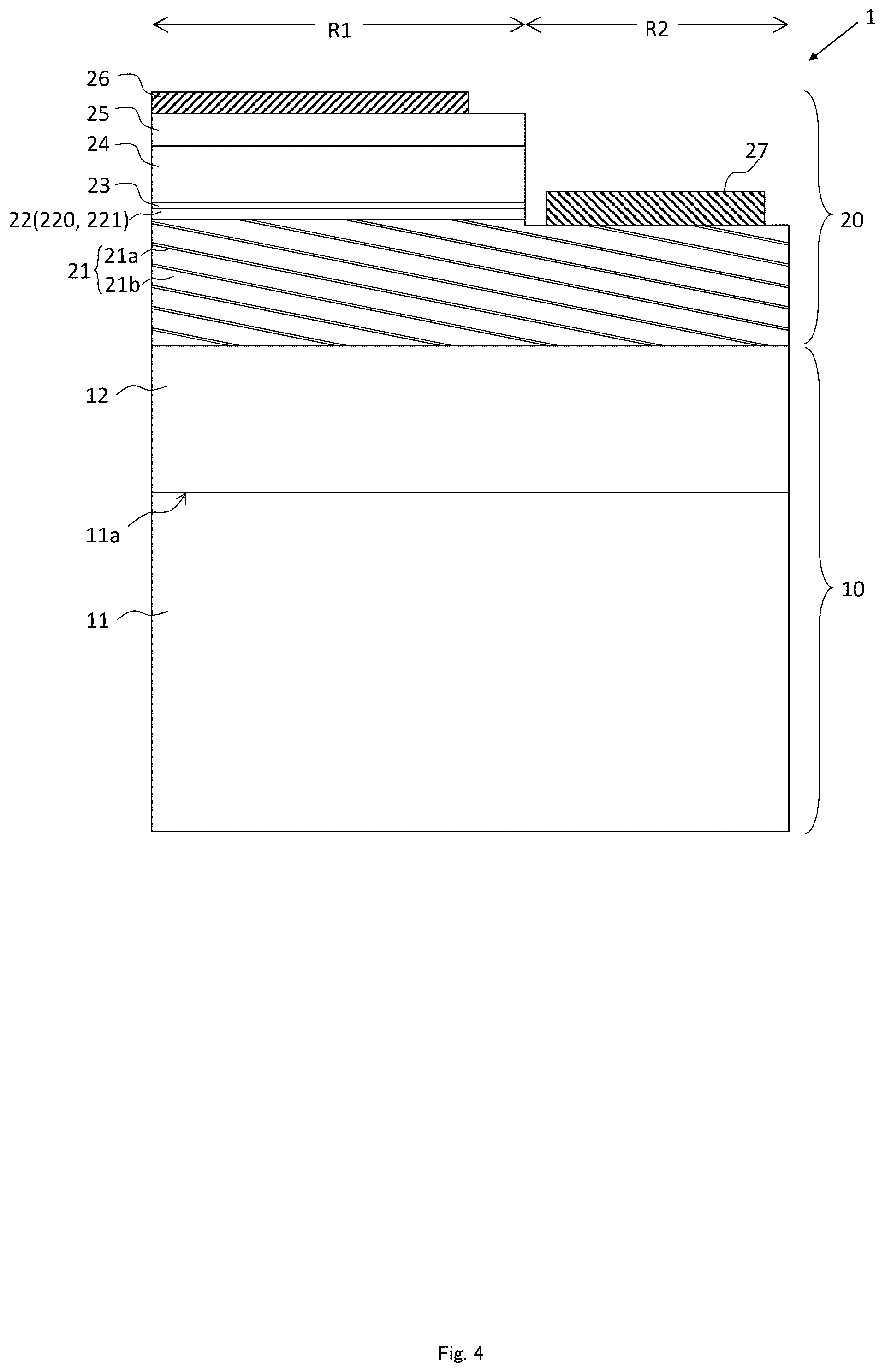 Patent US12324279 Figure 4 – Nitride semiconductor ultraviolet light-emitting element