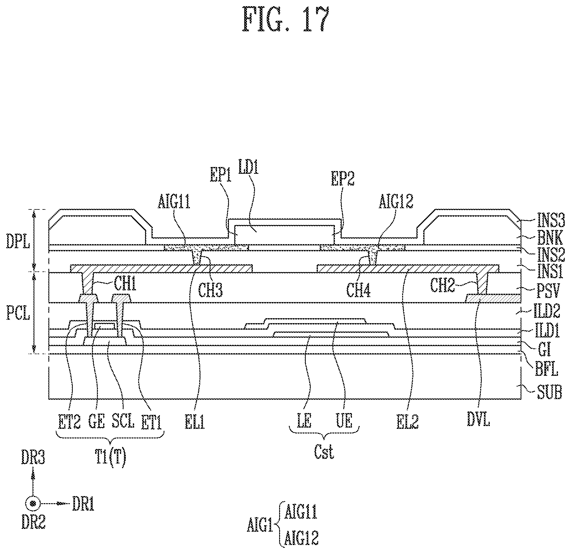 Patent US12324280 Figure 17 – Display device and manufacturing method thereof