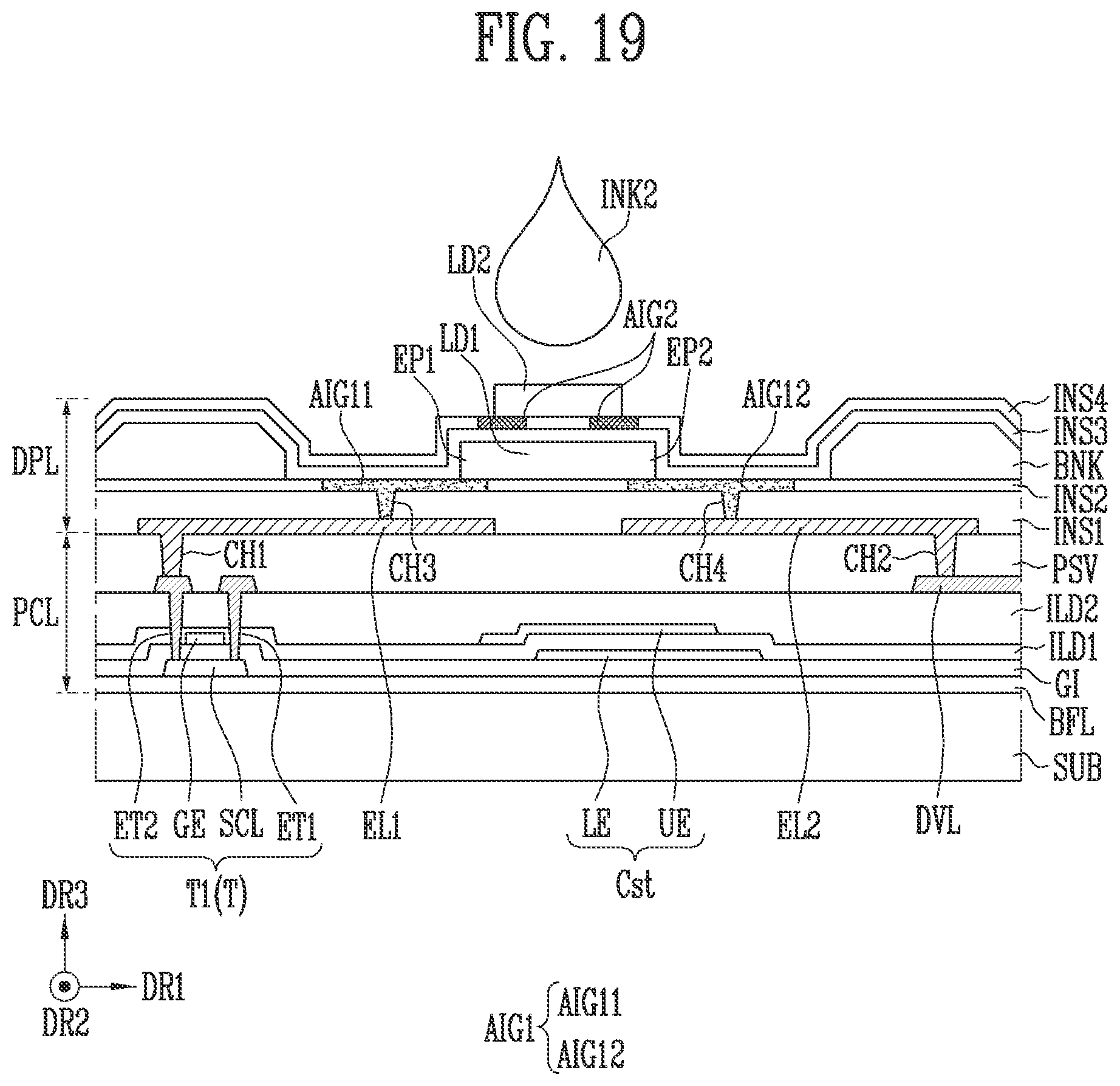 Patent US12324280 Figure 19 – Display device and manufacturing method thereof