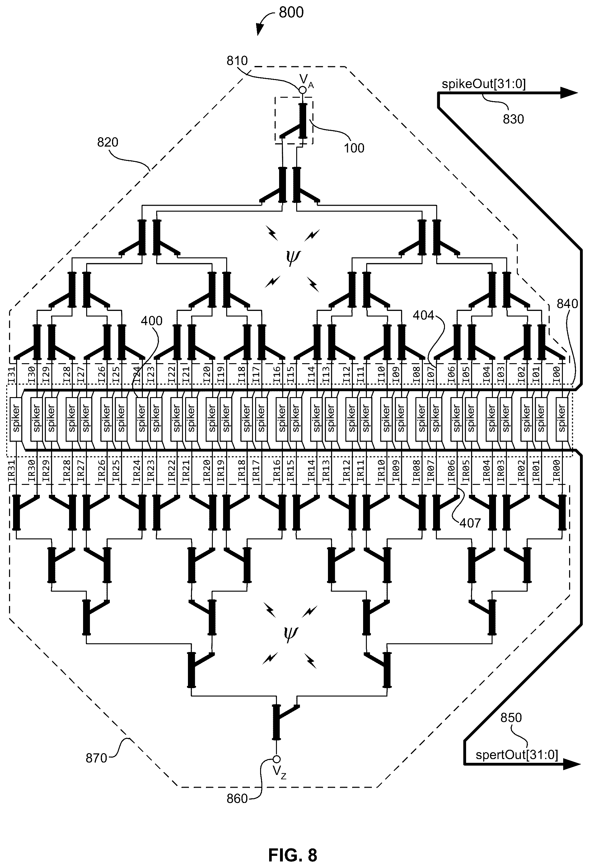Patent US12324295 Figure 17 – Complex nanostructure forming a bidirectional nanostructure multiplexer or artificial neuron