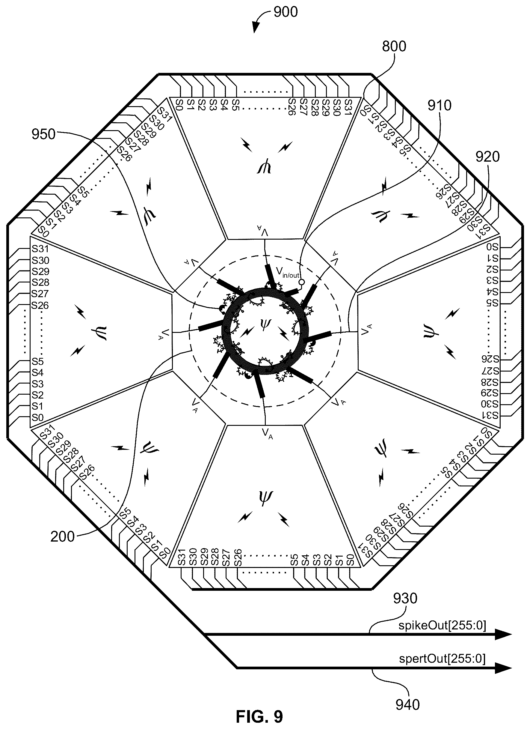 Patent US12324295 Figure 18 – Complex nanostructure forming a bidirectional nanostructure multiplexer or artificial neuron