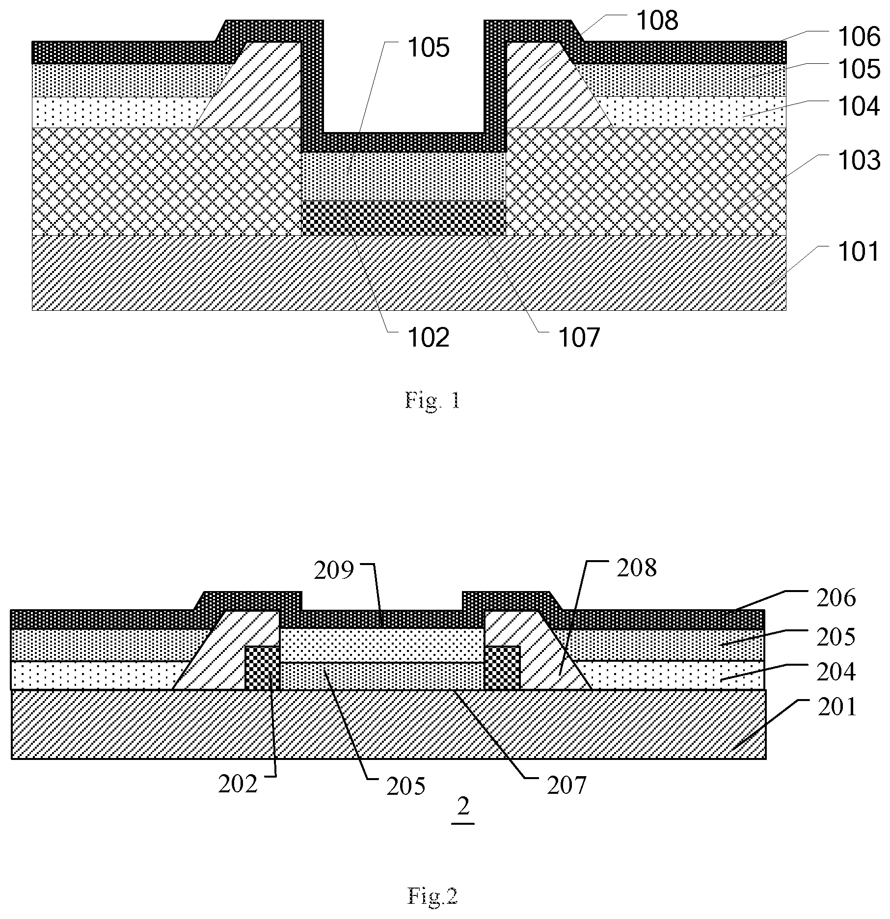 Patent US12324305 Figure 1 – Electroluminescent diode array substrate having an auxiliary electrode formed in a via hole structure that extends from the pixel definition layer and penetrates through the planarization layer thereunder