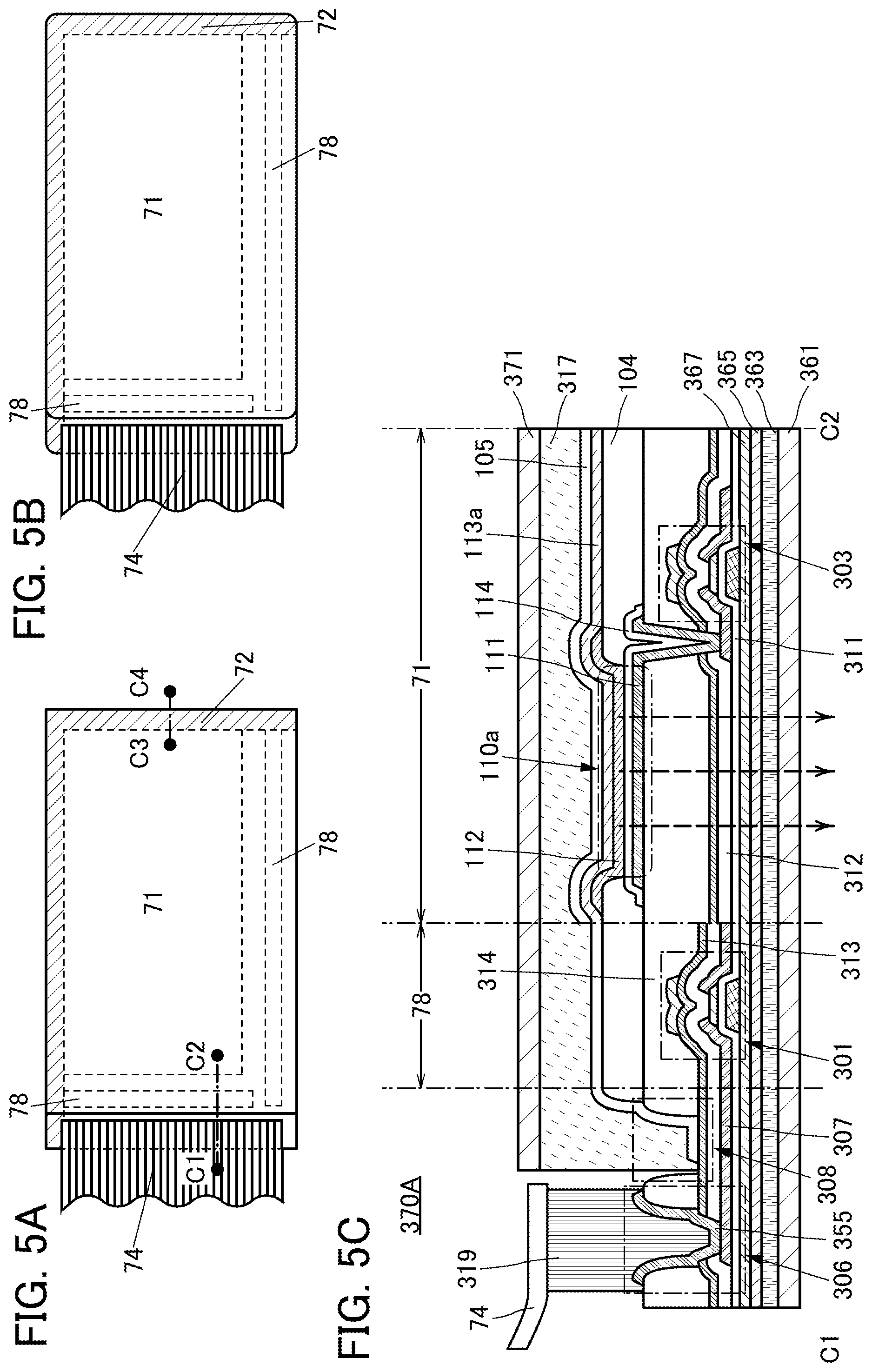 Patent US12324307 Figure 5 – Display panel including first and second common electrodes