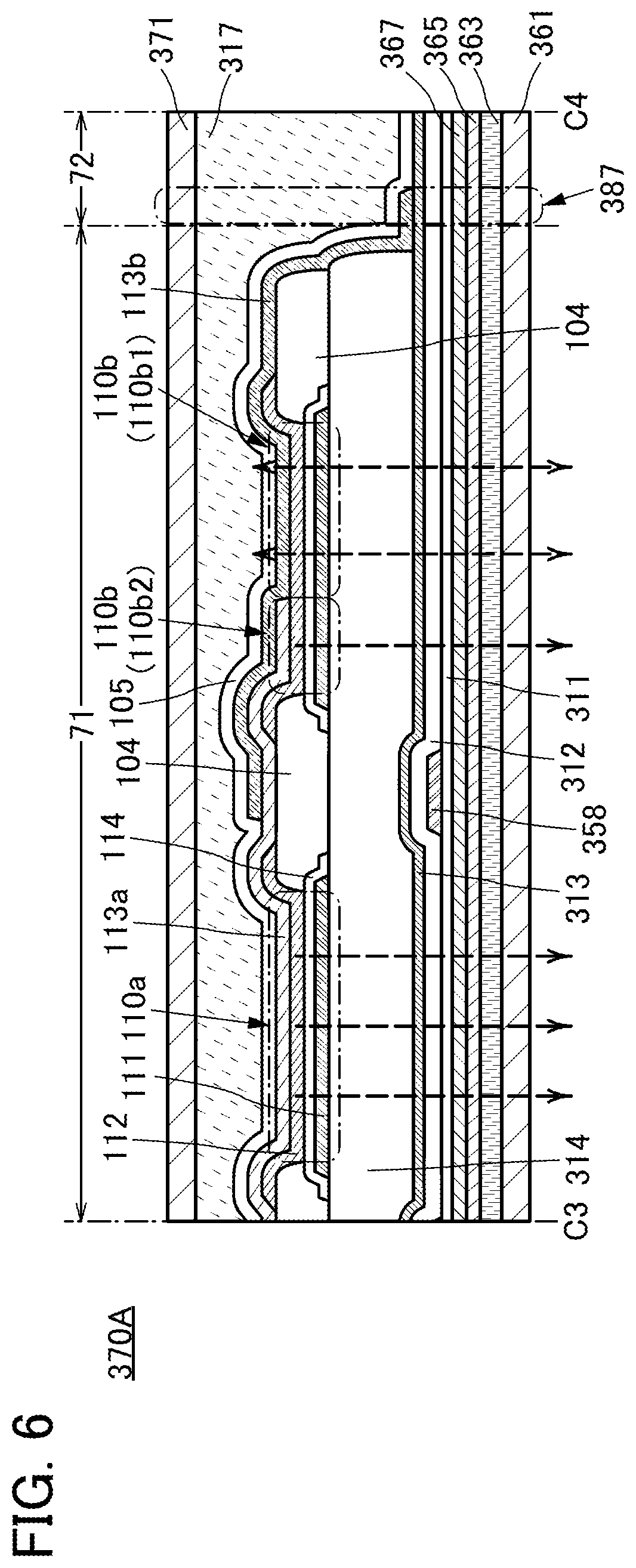 Patent US12324307 Figure 6 – Display panel including first and second common electrodes