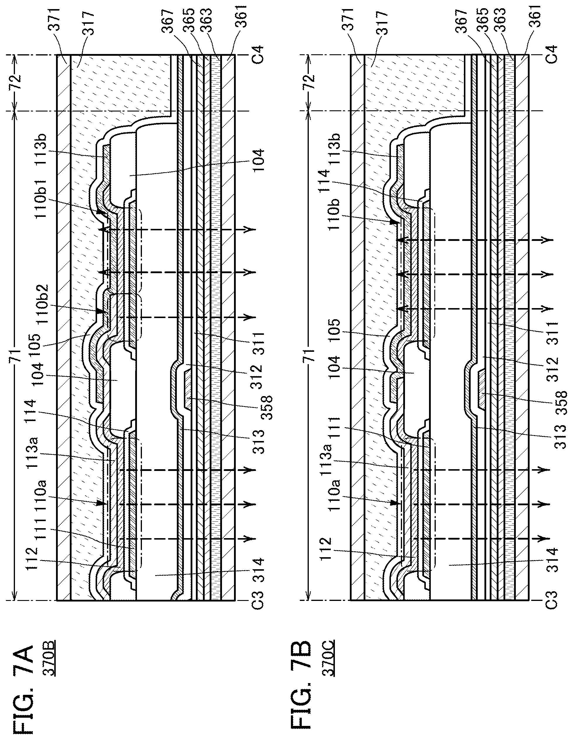 Patent US12324307 Figure 7 – Display panel including first and second common electrodes