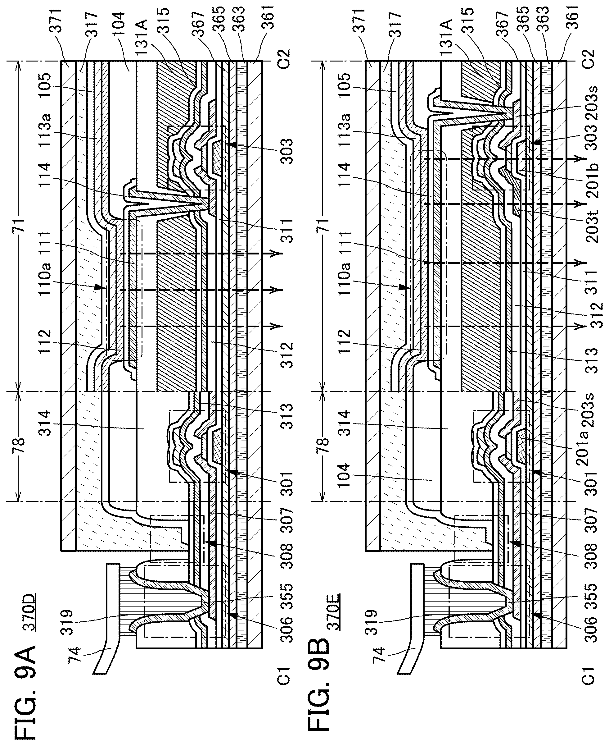 Patent US12324307 Figure 9 – Display panel including first and second common electrodes