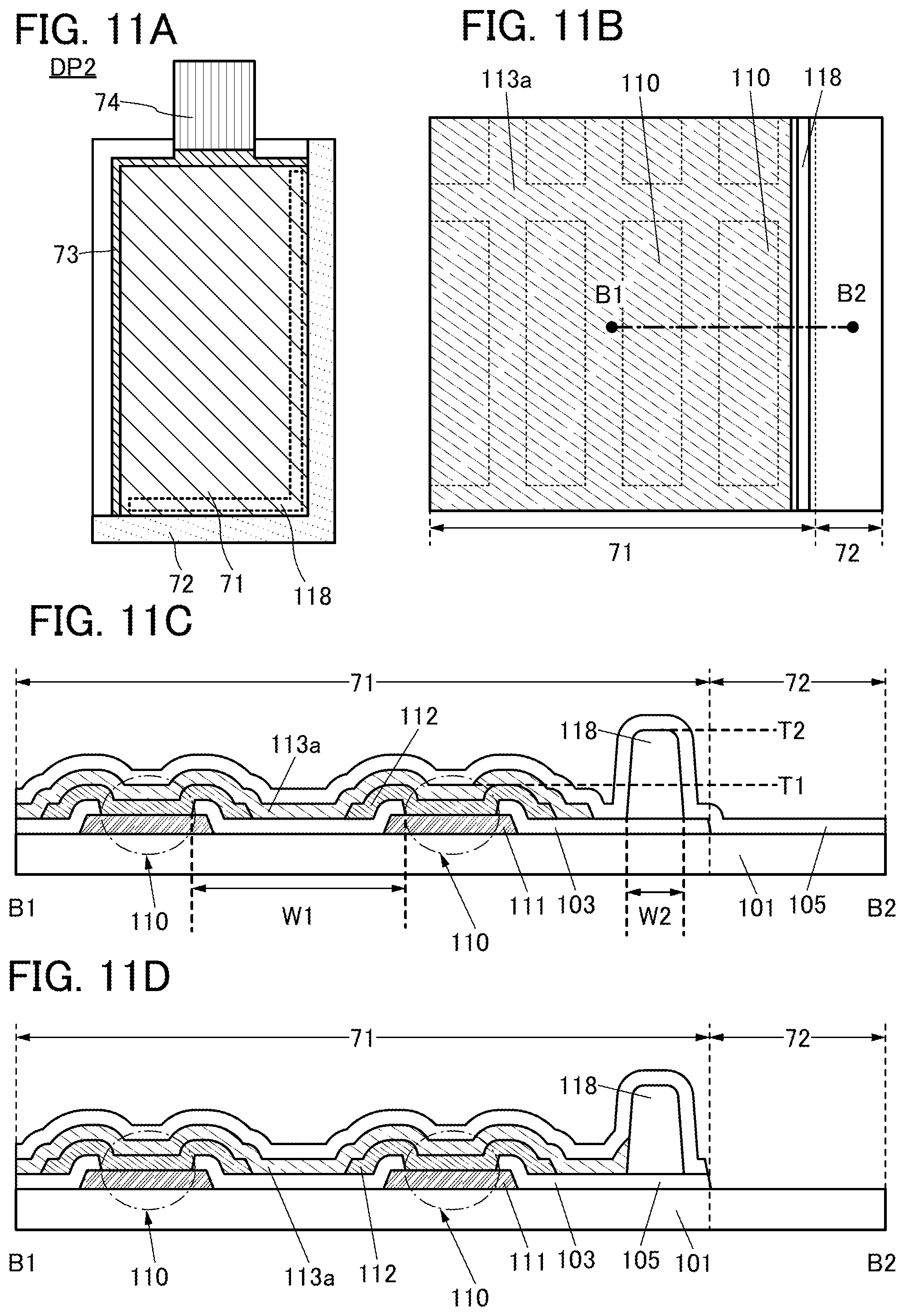 Patent US12324307 Figure 11 – Display panel including first and second common electrodes