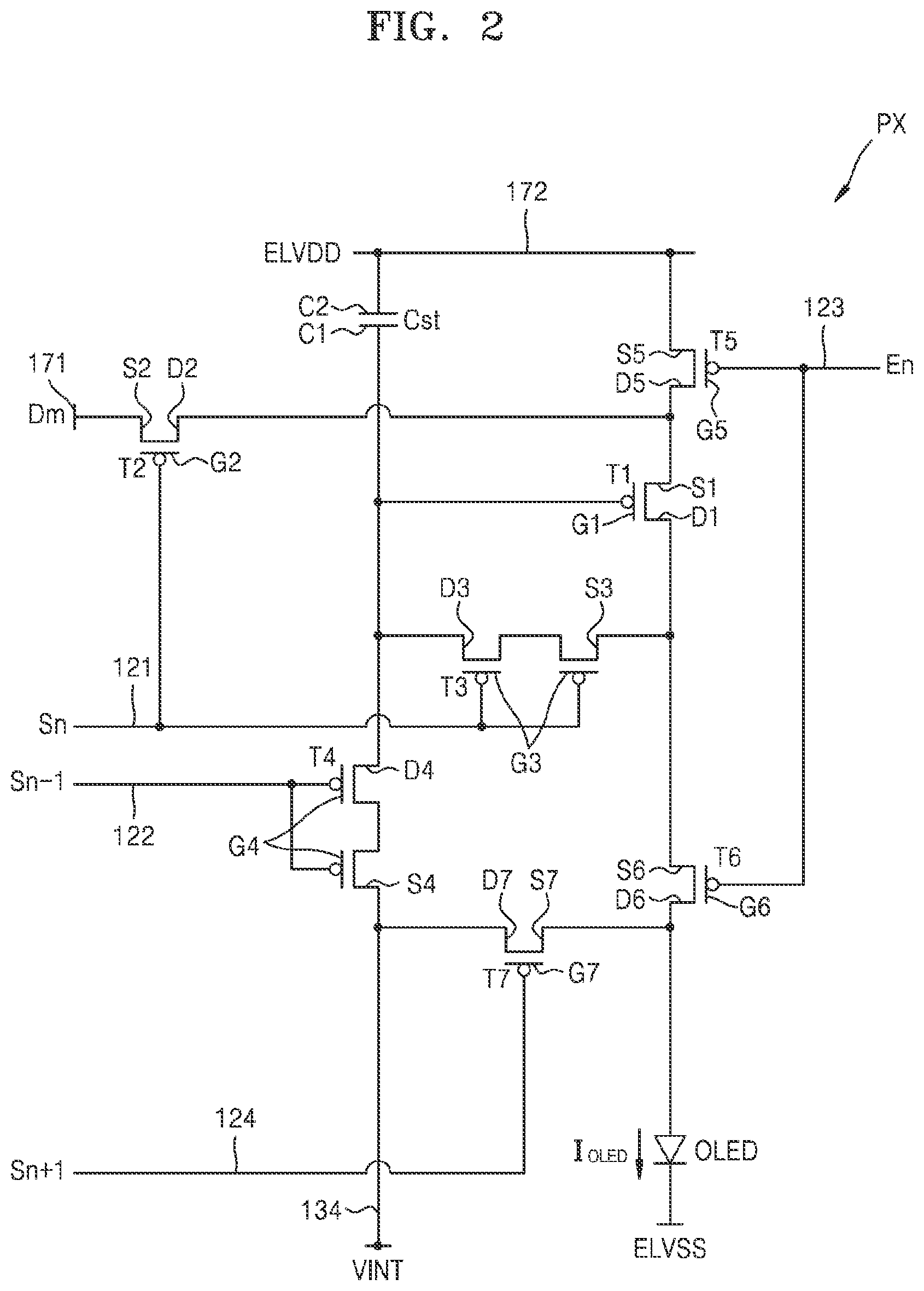 Patent US12324310 Figure 2 – Display device including a node connection line, a shielding portion and a driving voltage line