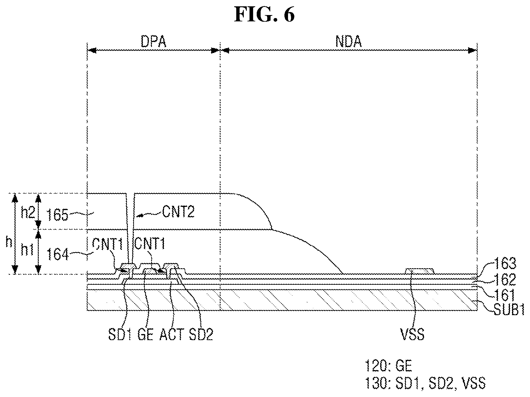 Patent US12324314 Figure 6 – Display device and method of fabricating the same