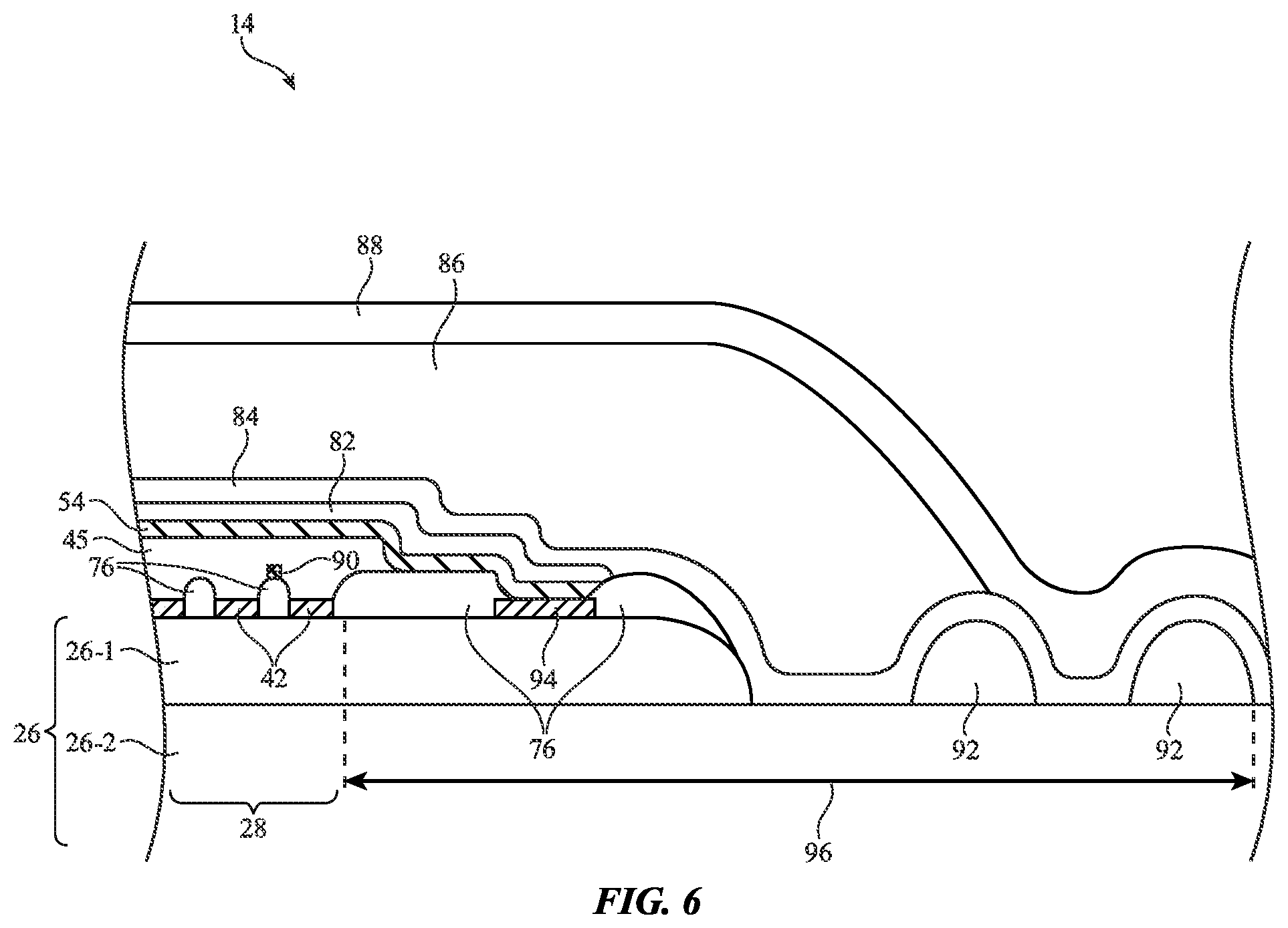 Patent US12324317 Figure 6 – Organic light-emitting diode displays with capillary-flow-inducing structures