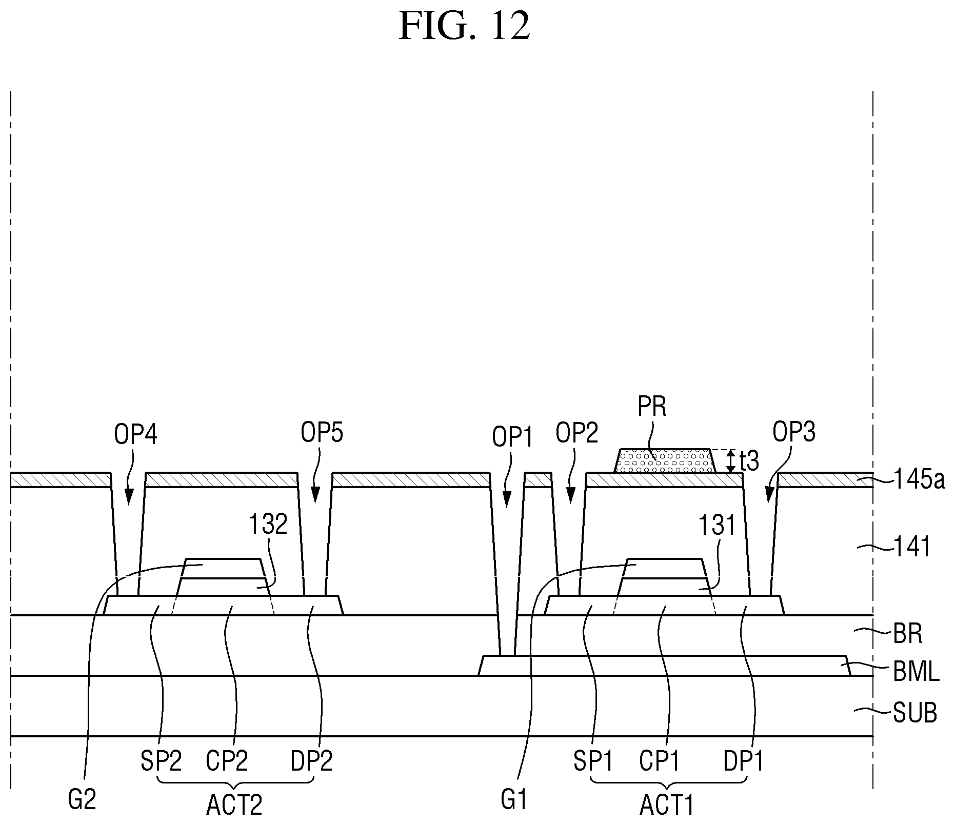 Patent US12324322 Figure 15 – Method for manufacturing display device including second interlayer insulating layer overlapping active layer of driving transistor and not overlapping active layer of switching transistor