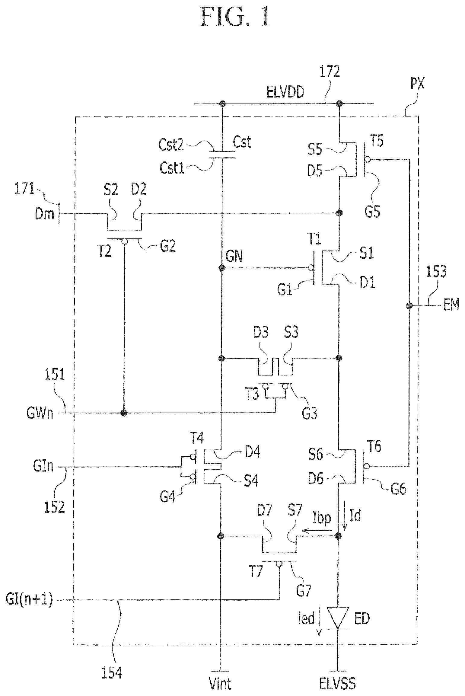 Patent US12324324 Figure 1 – Display device having an emission layer