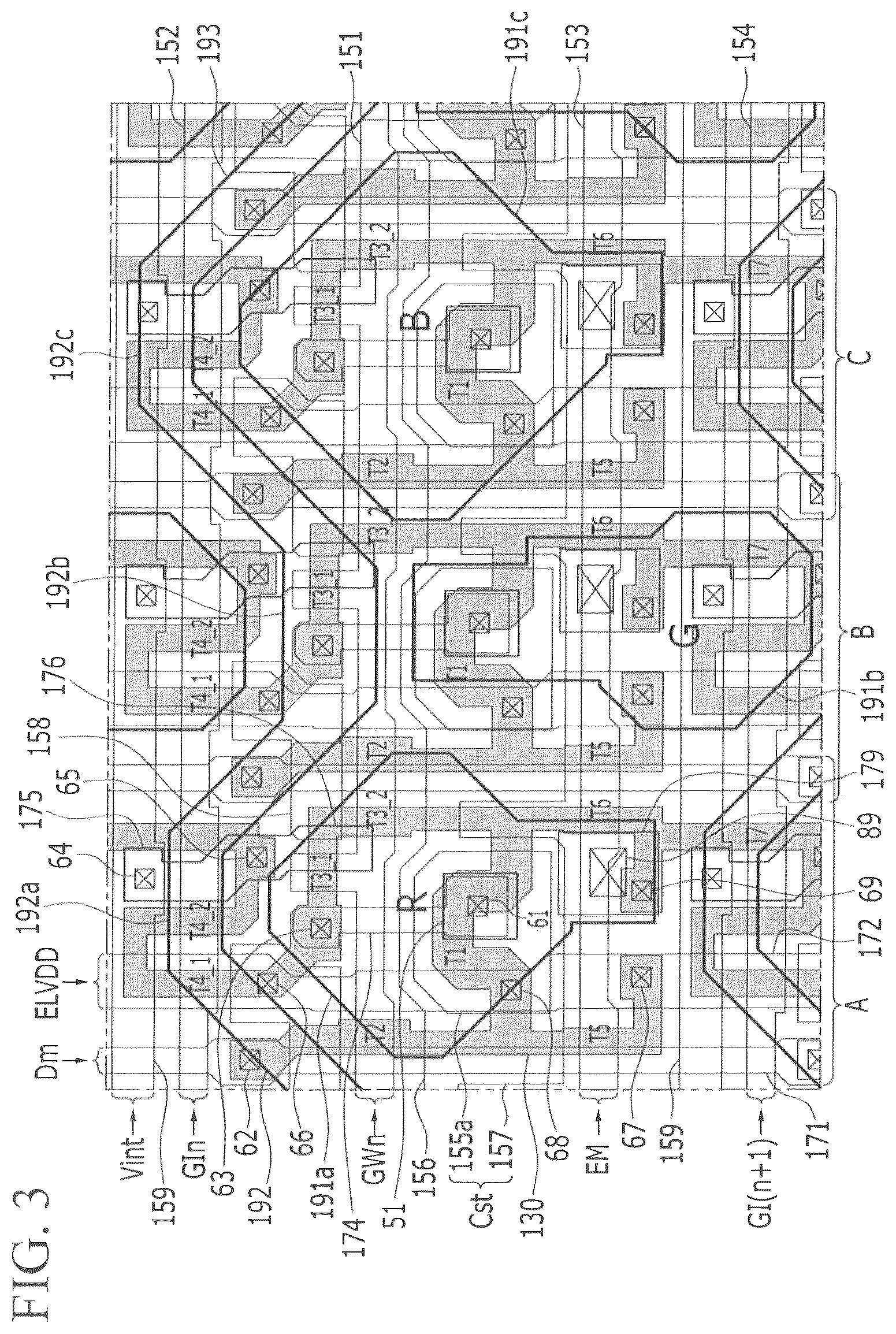 Patent US12324324 Figure 3 – Display device having an emission layer