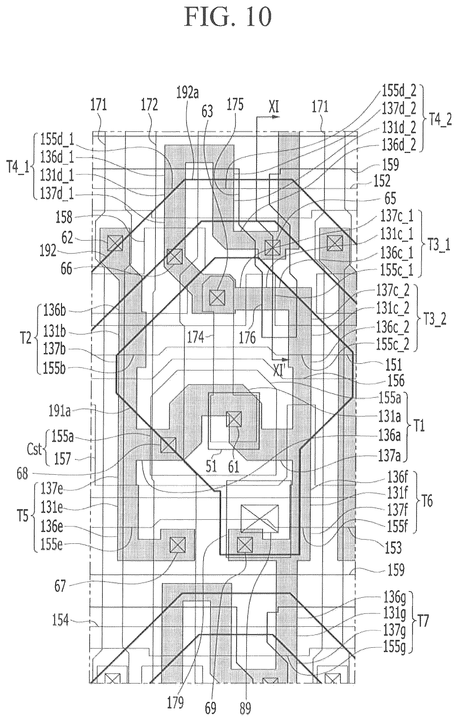 Patent US12324324 Figure 10 – Display device having an emission layer