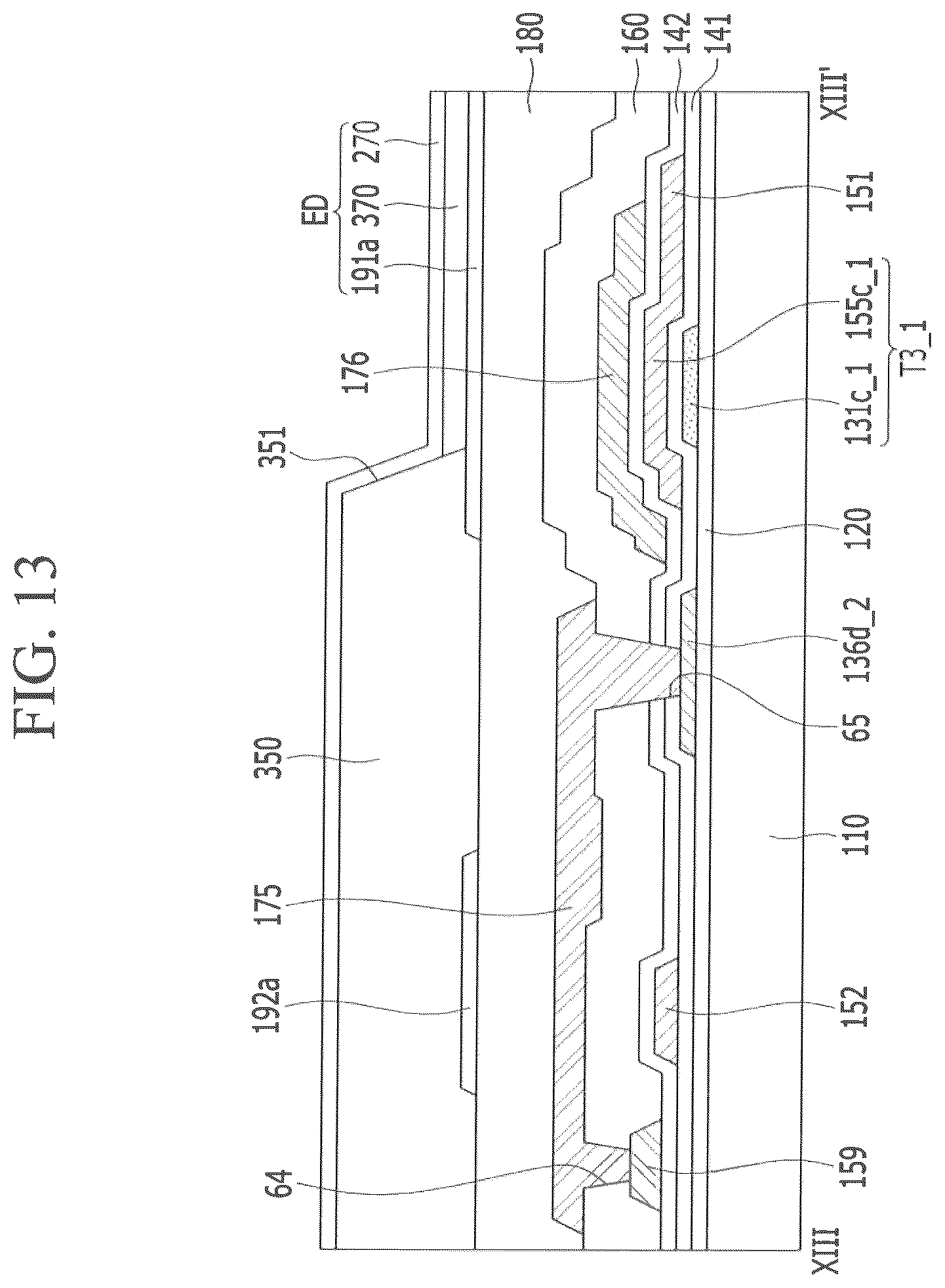 Patent US12324324 Figure 13 – Display device having an emission layer