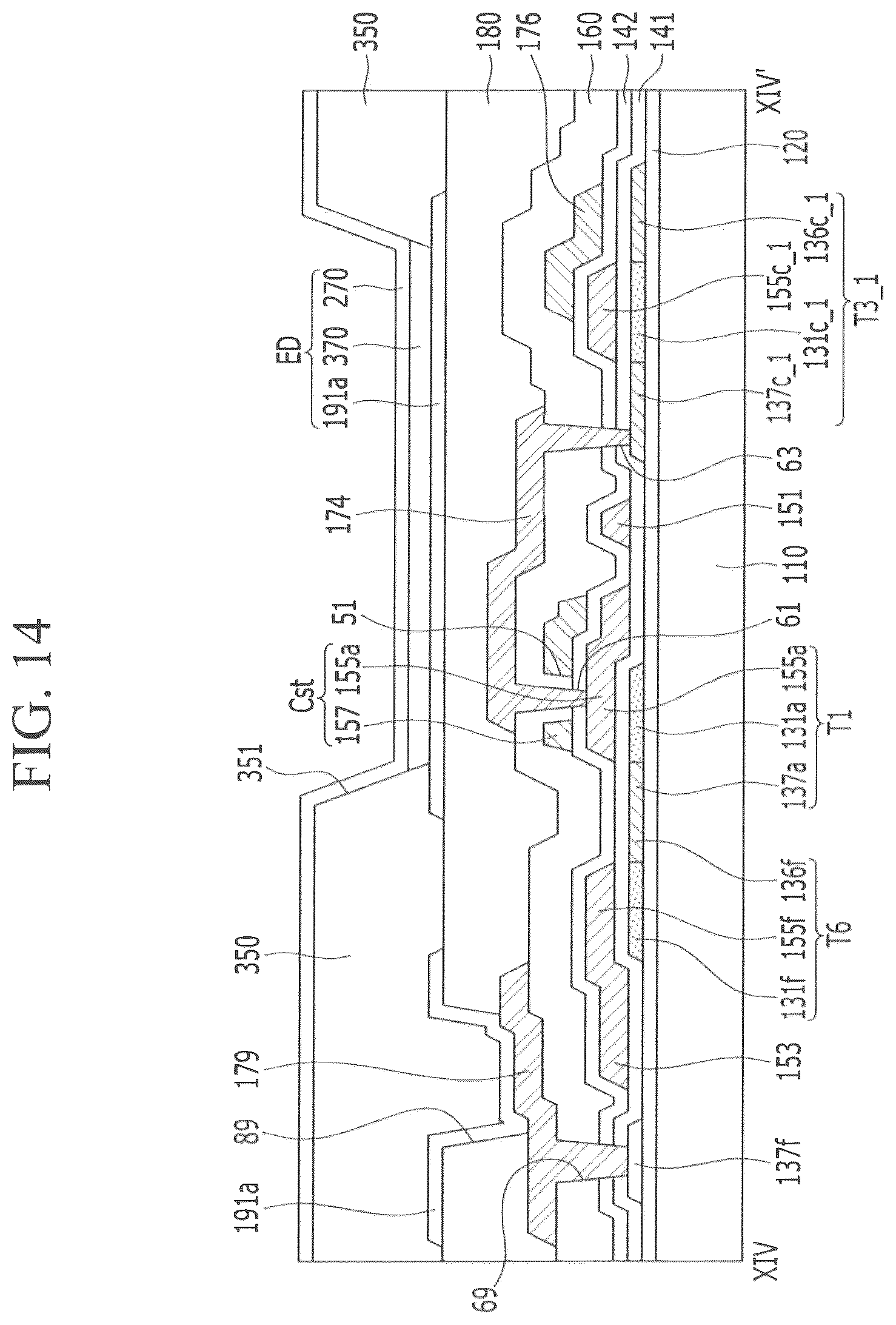 Patent US12324324 Figure 14 – Display device having an emission layer