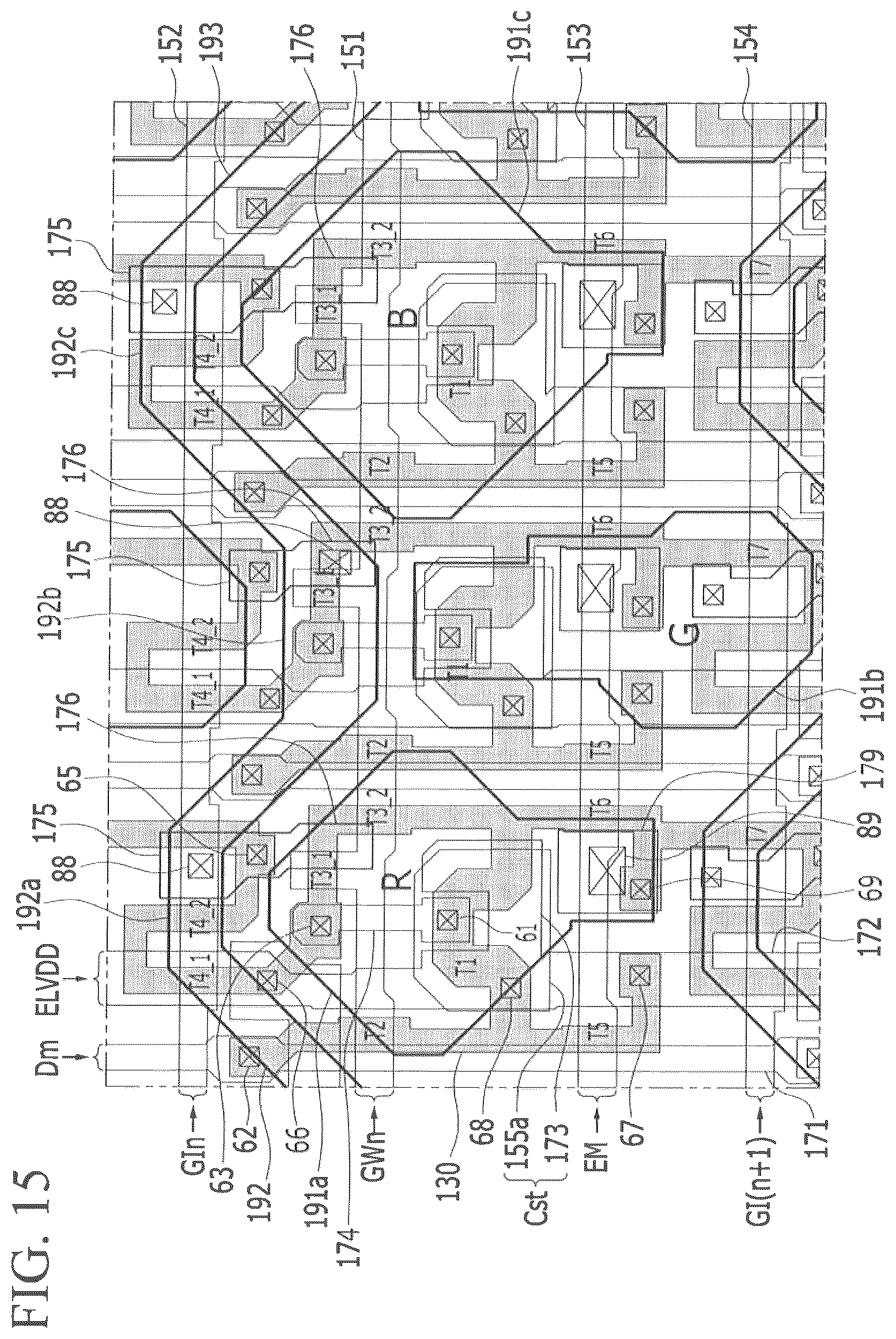Patent US12324324 Figure 15 – Display device having an emission layer