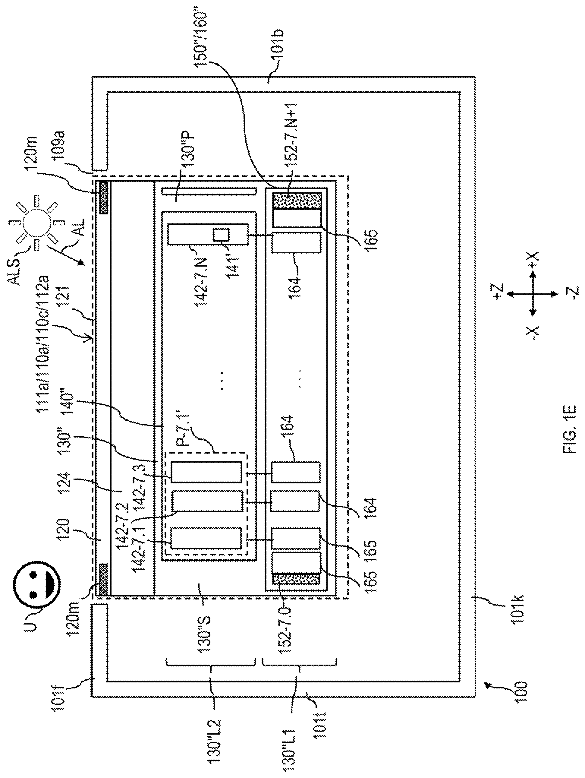 Patent US12324325 Figure 5 – Ambient light sensing display assemblies