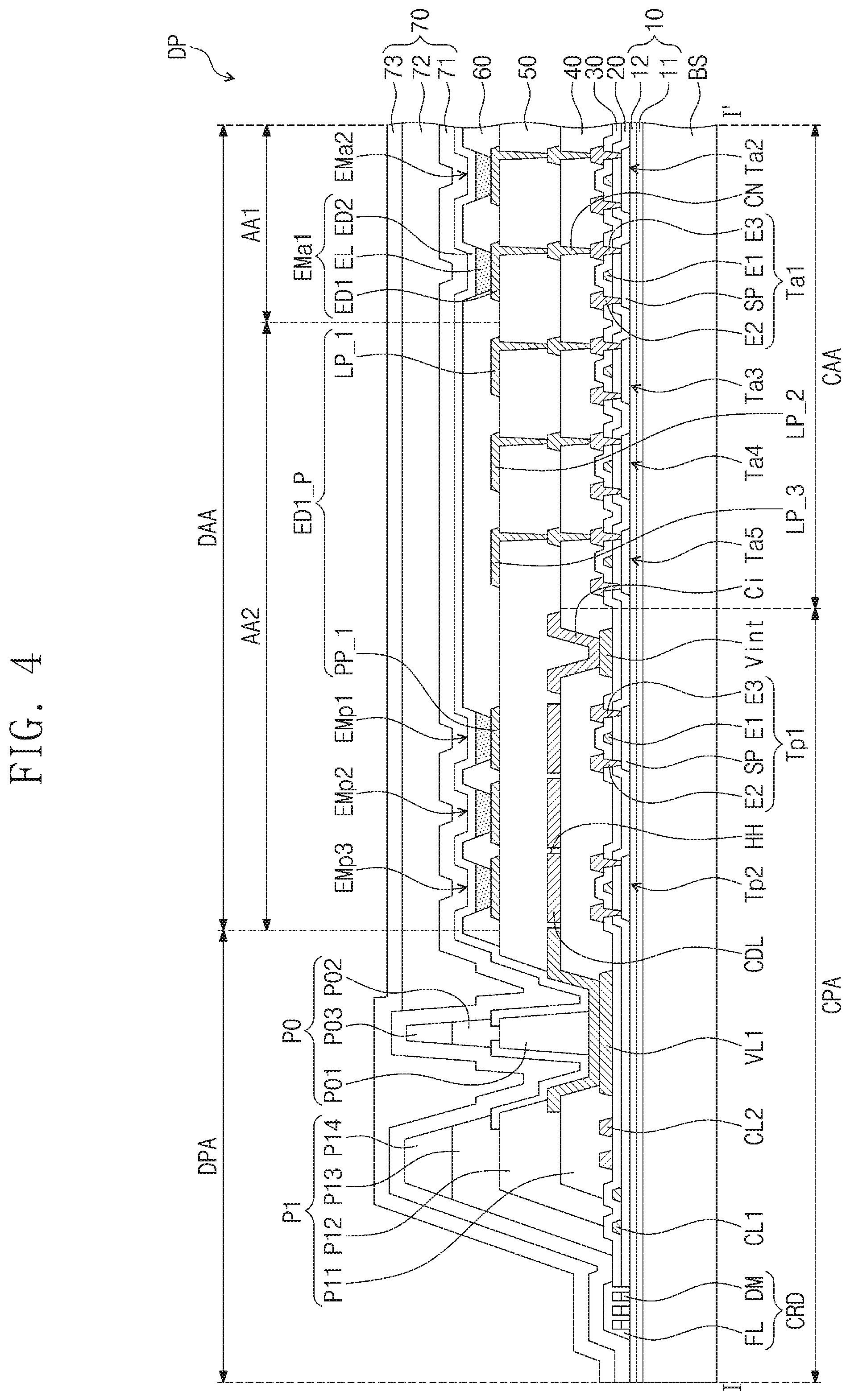 Patent US12324326 Figure 5 – Display device with scan driver circuit overlapping display area