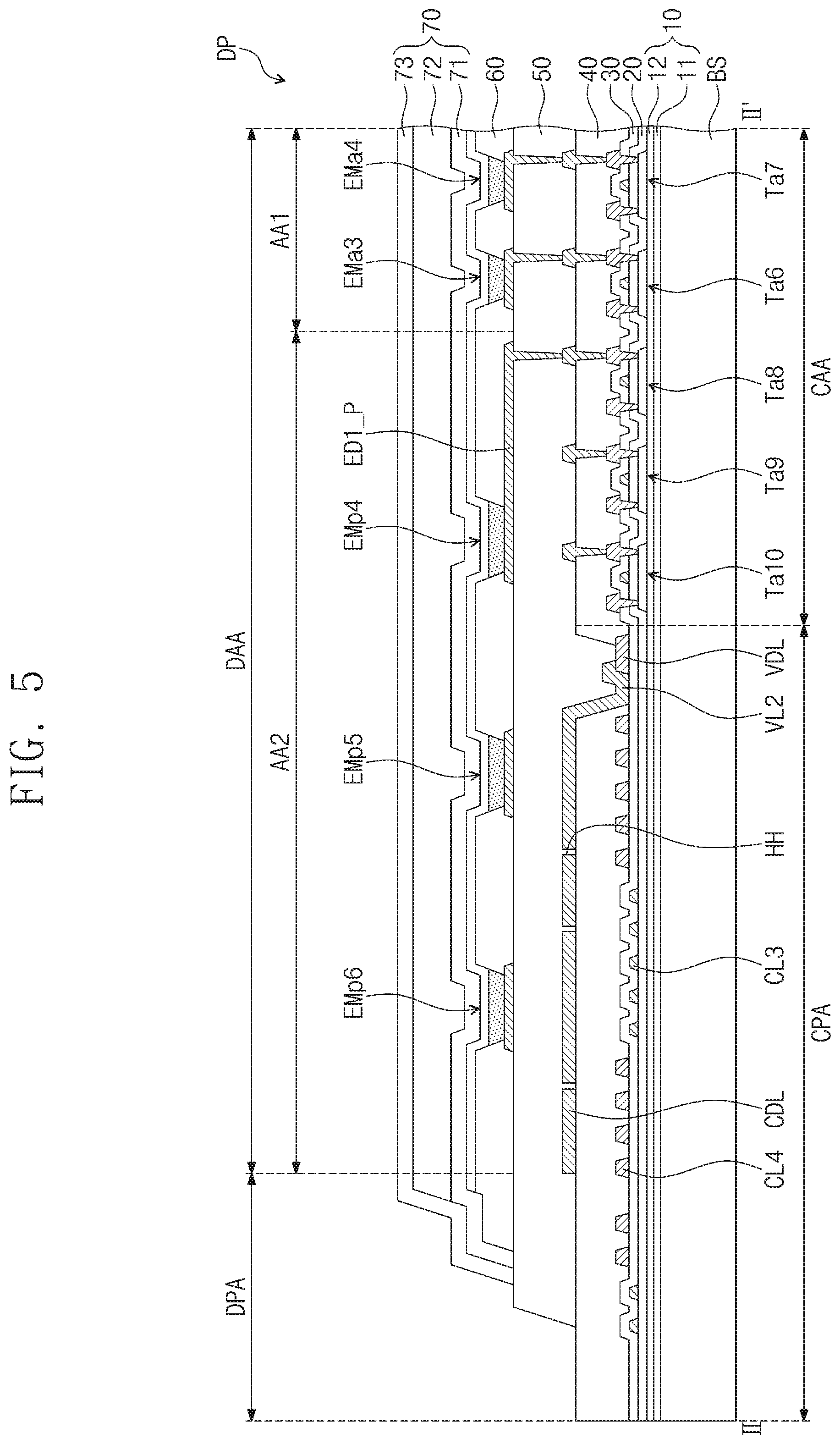 Patent US12324326 Figure 6 – Display device with scan driver circuit overlapping display area