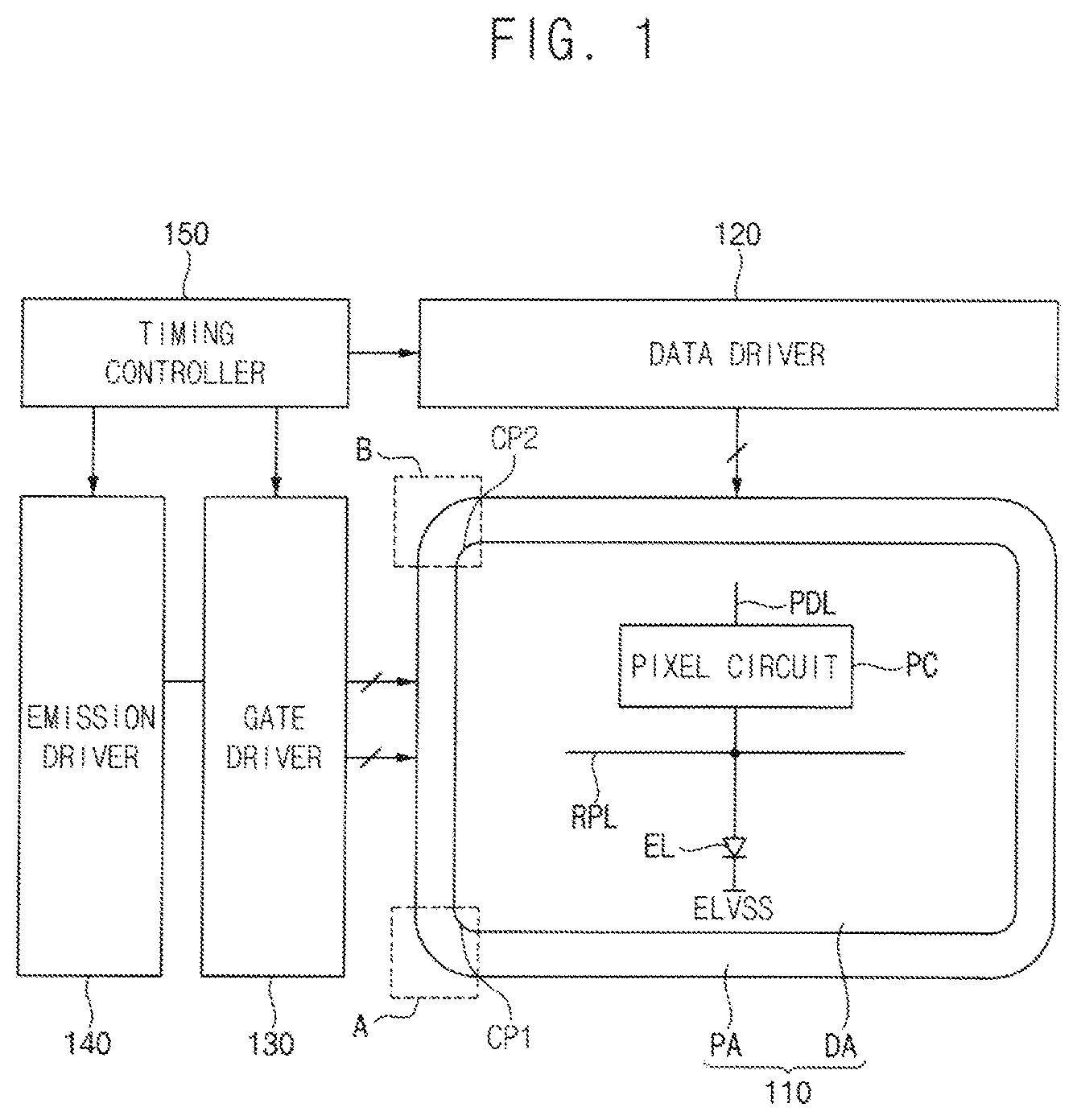 Patent US12324329 — Repair circuit for a display device — Figure 1