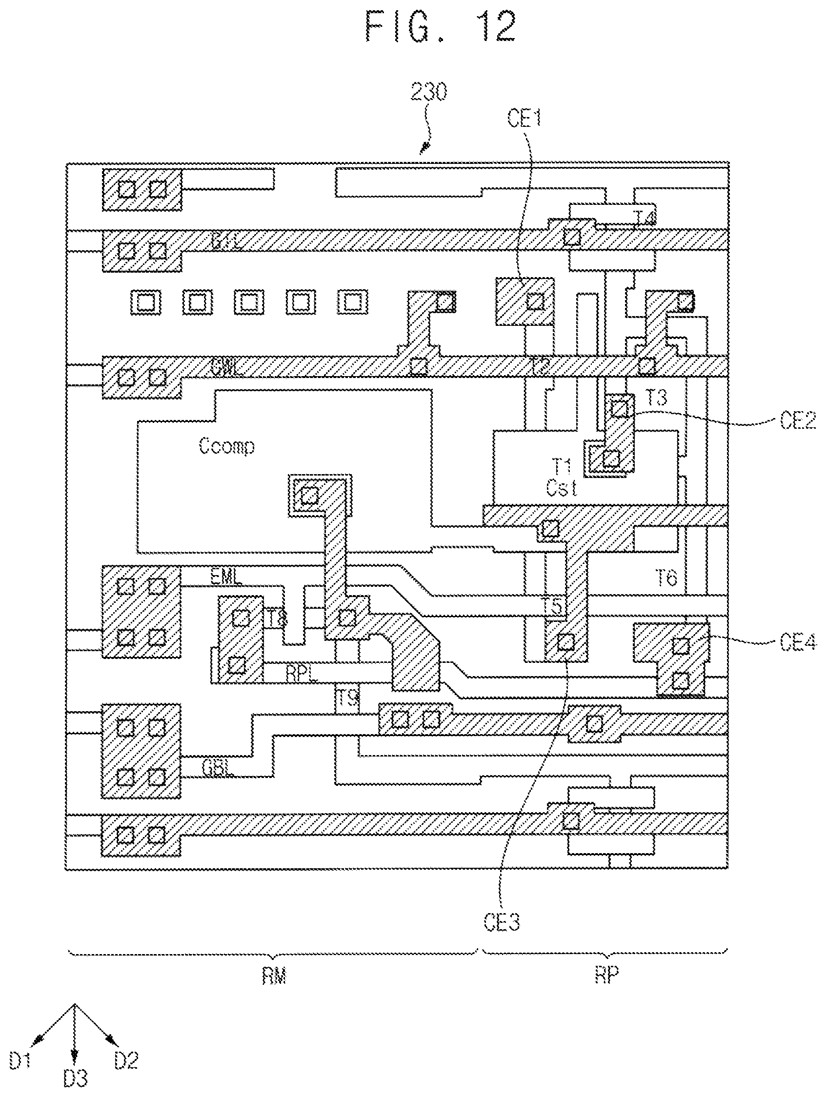 Patent US12324329 Figure 12 – Repair circuit for a display device