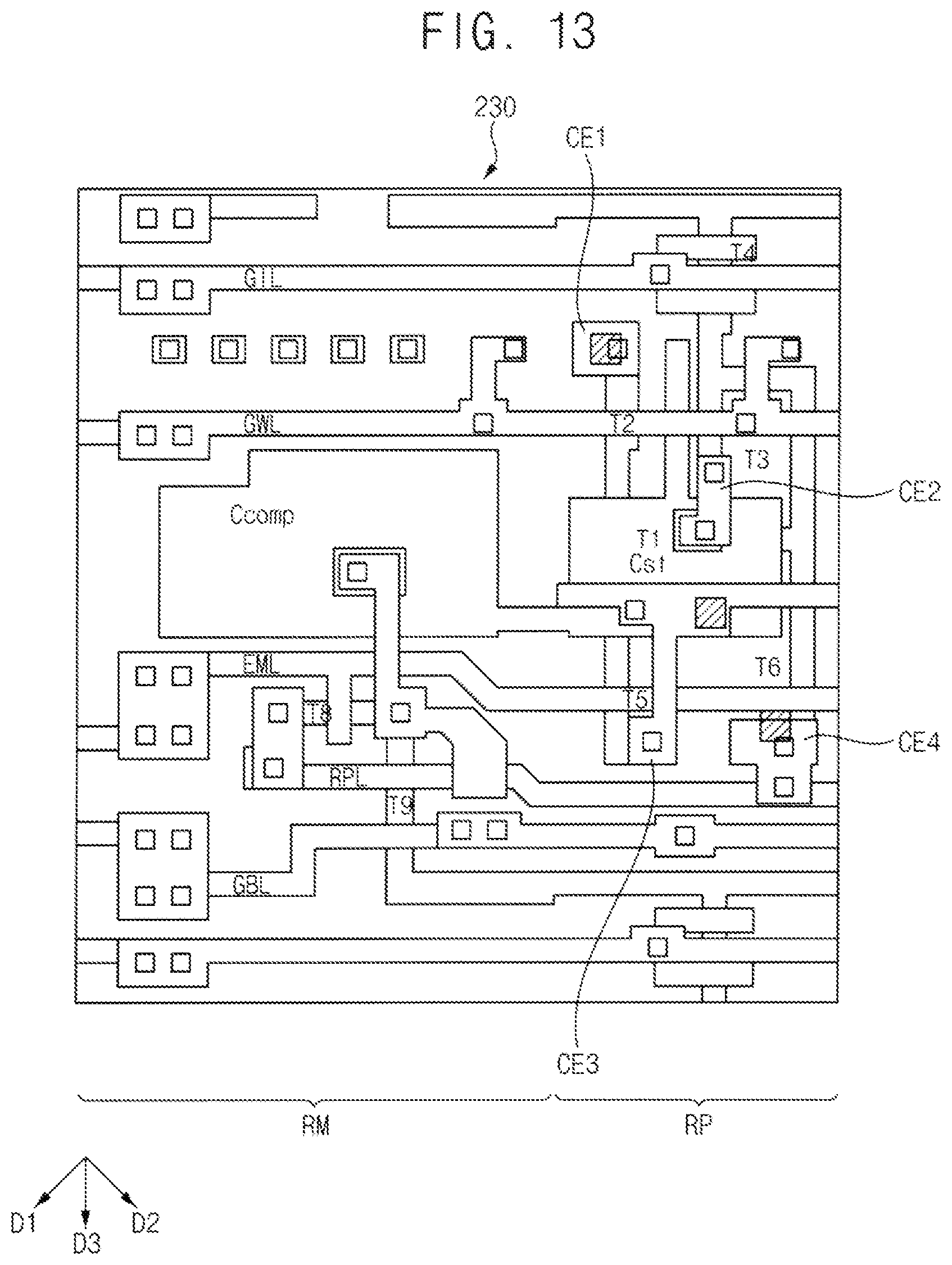 Patent US12324329 Figure 13 – Repair circuit for a display device