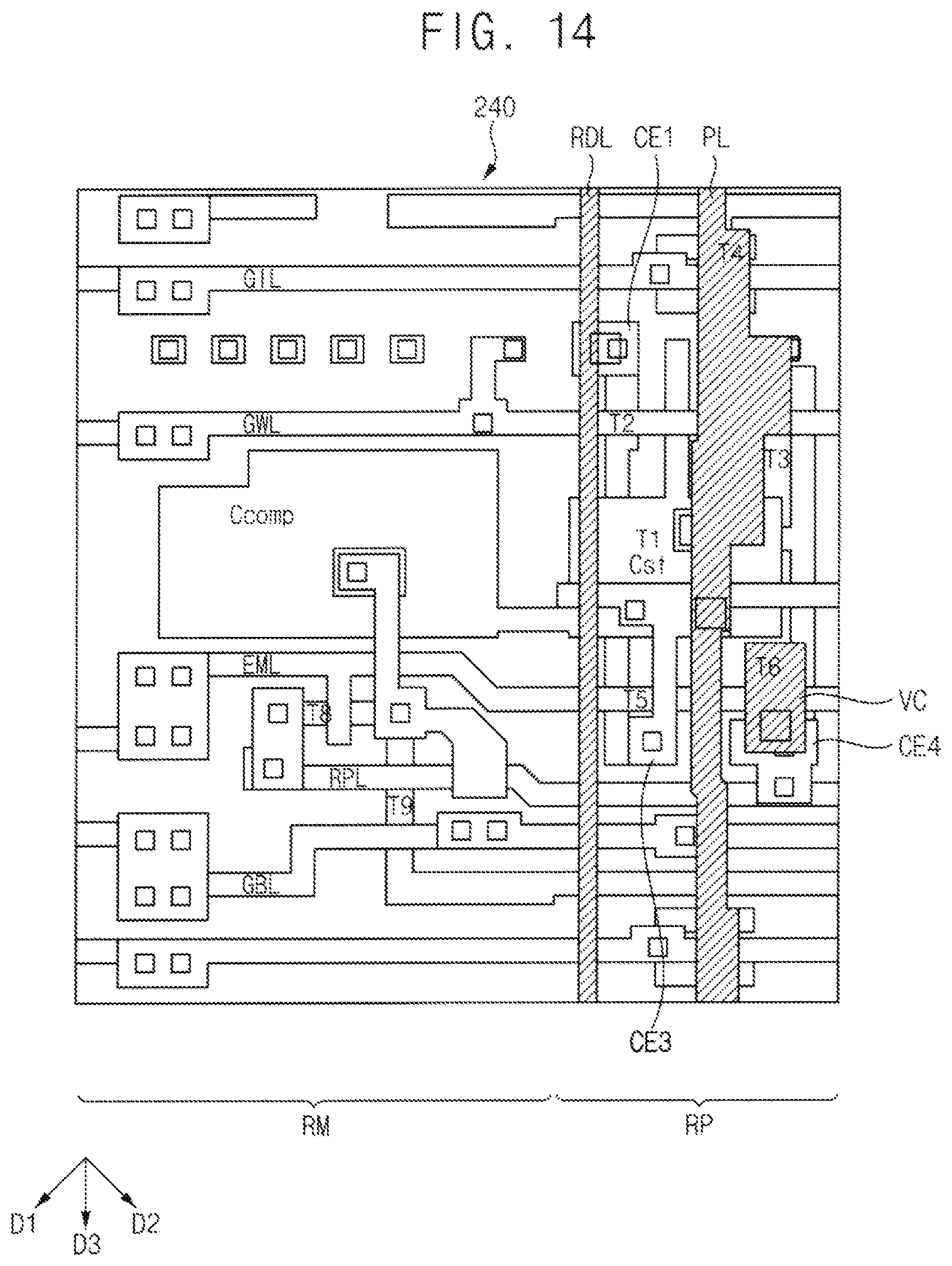 Patent US12324329 Figure 14 – Repair circuit for a display device