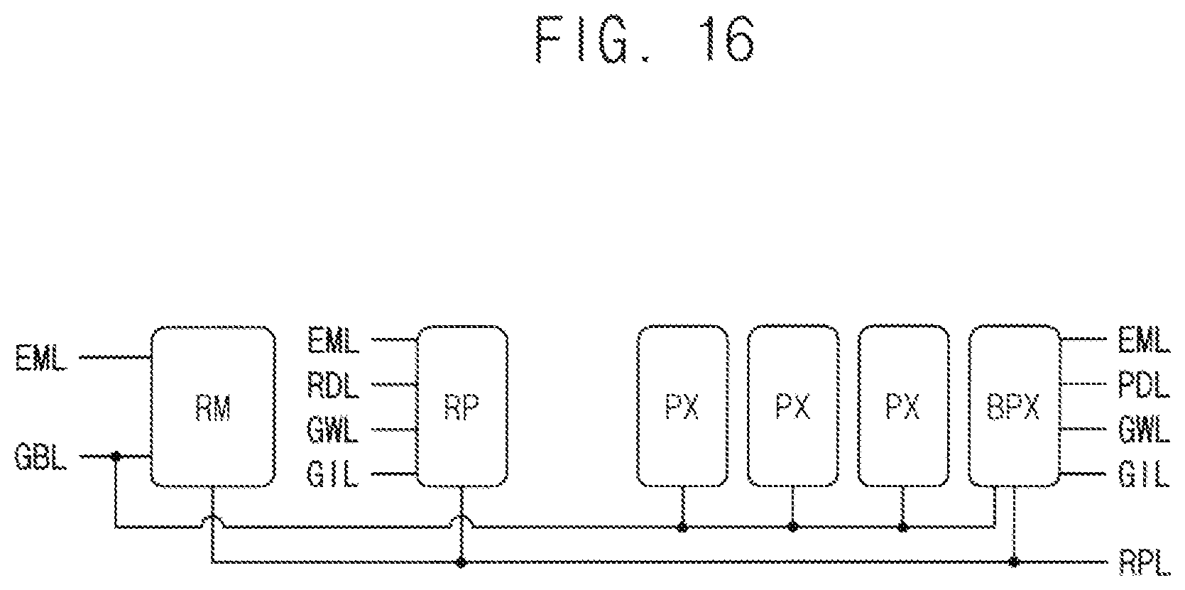 Patent US12324329 Figure 16 – Repair circuit for a display device