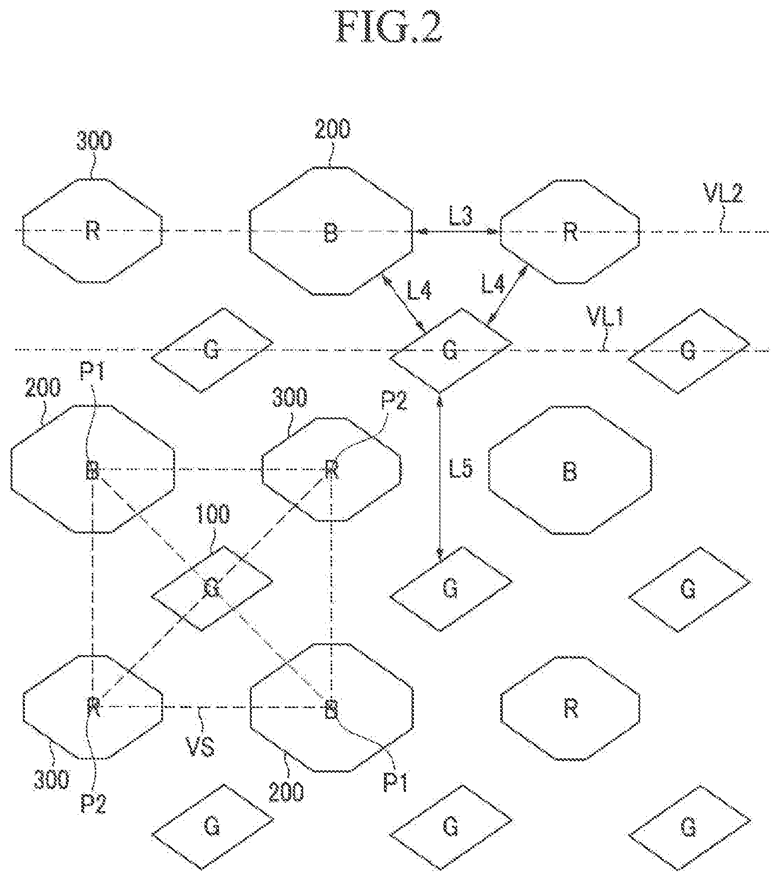 Patent US12324335 Figure 2 – Pixel arrangement structure for organic light emitting display device