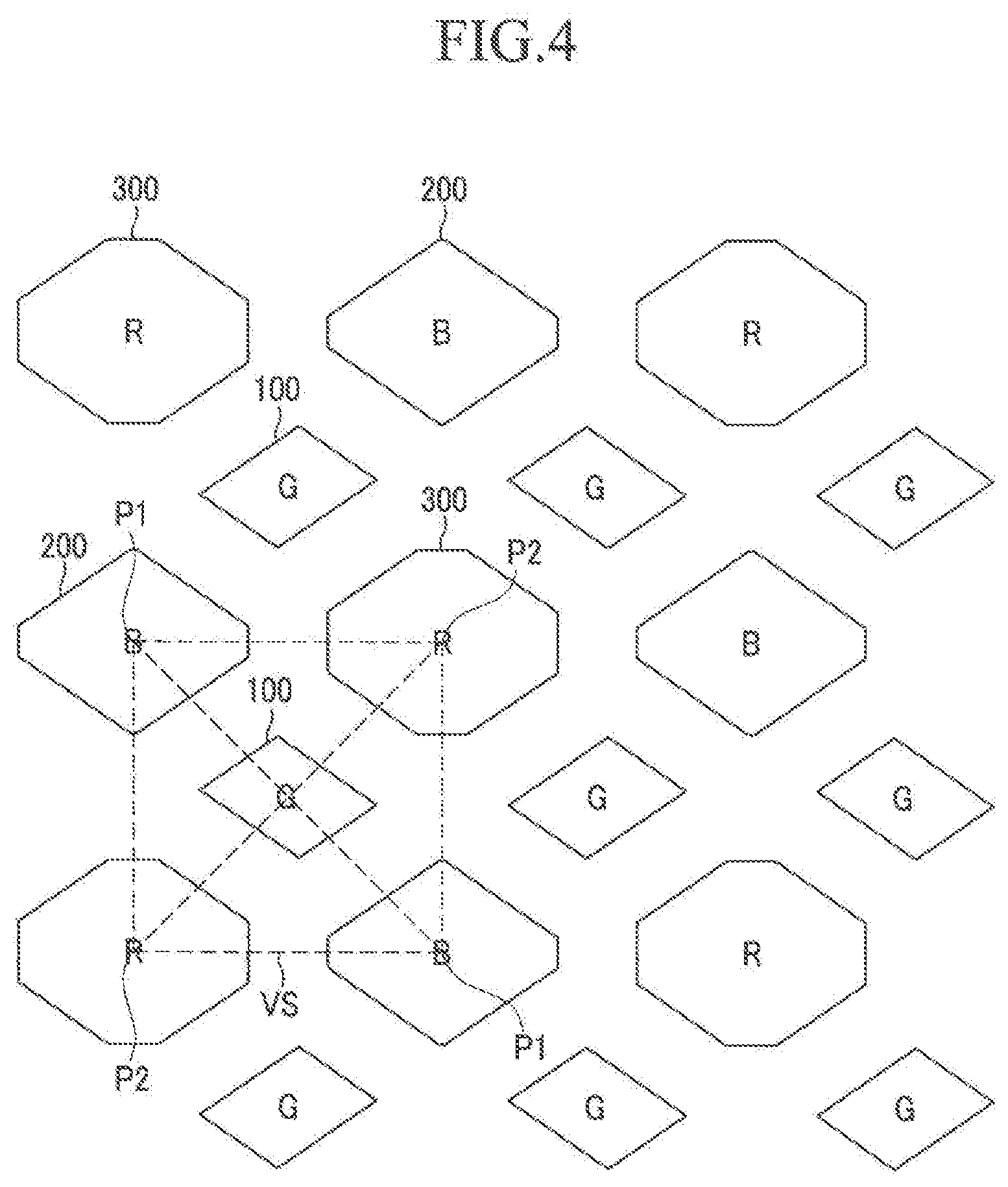 Patent US12324335 Figure 4 – Pixel arrangement structure for organic light emitting display device