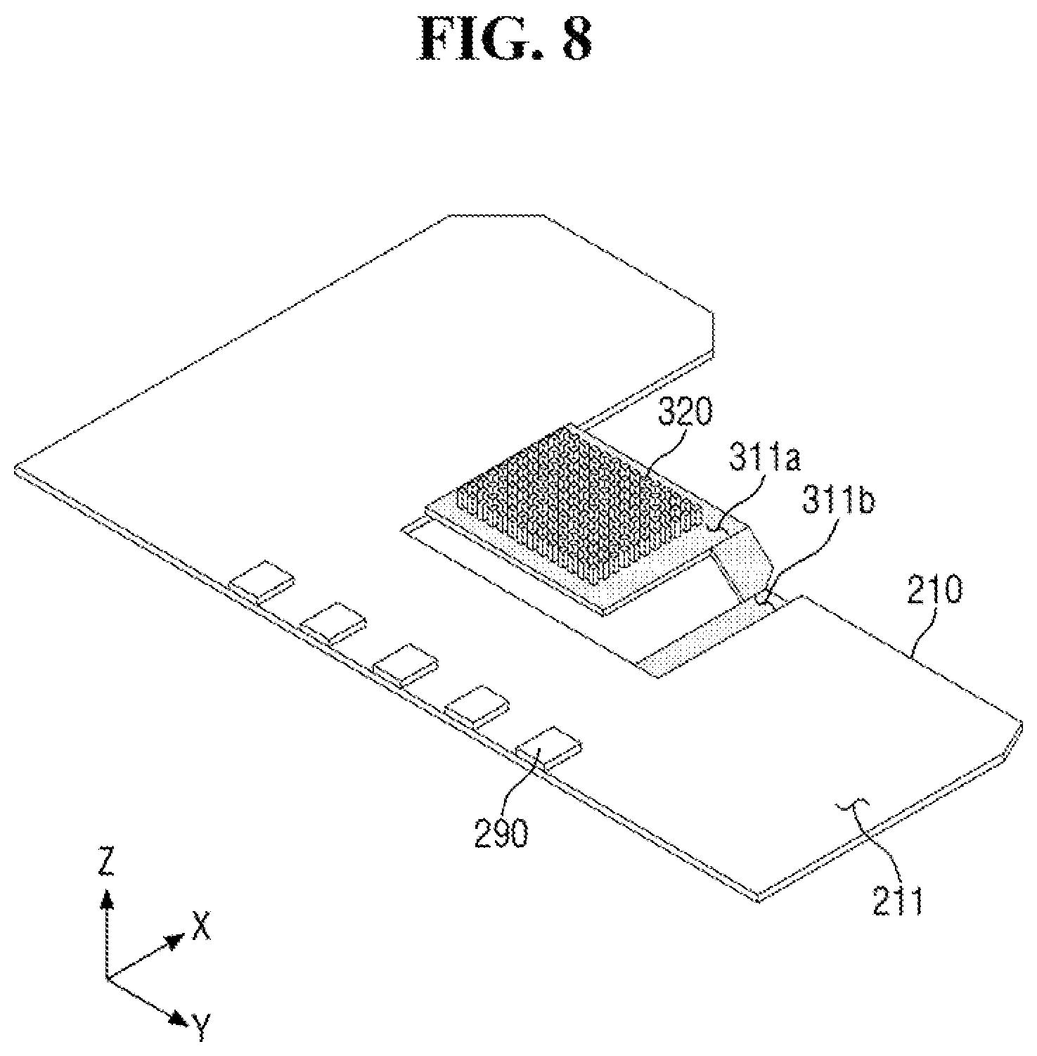 Patent US12324342 Figure 8 – Display device acquiring fingerprint pattern and touch pressure information using a single structure