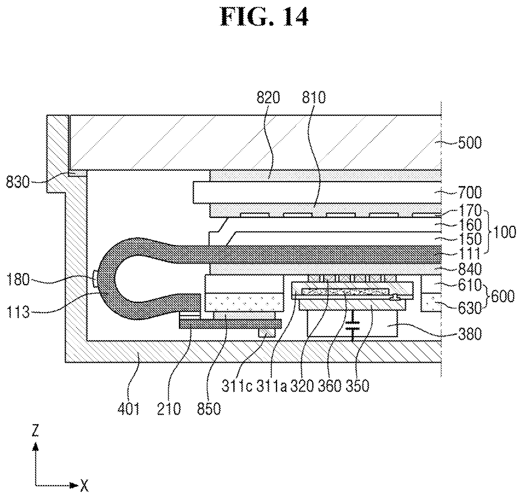 Patent US12324342 Figure 14 – Display device acquiring fingerprint pattern and touch pressure information using a single structure