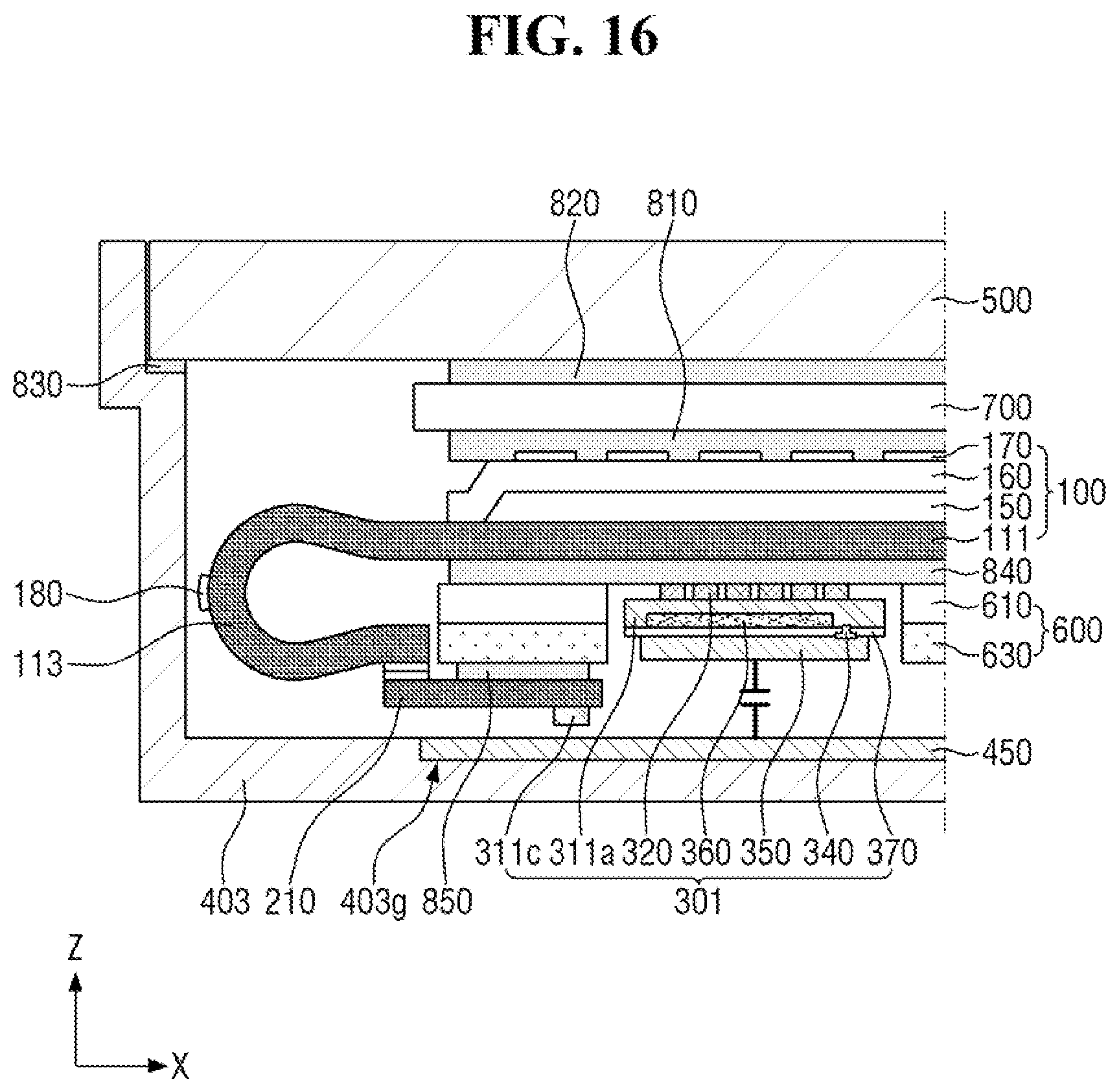 Patent US12324342 Figure 16 – Display device acquiring fingerprint pattern and touch pressure information using a single structure