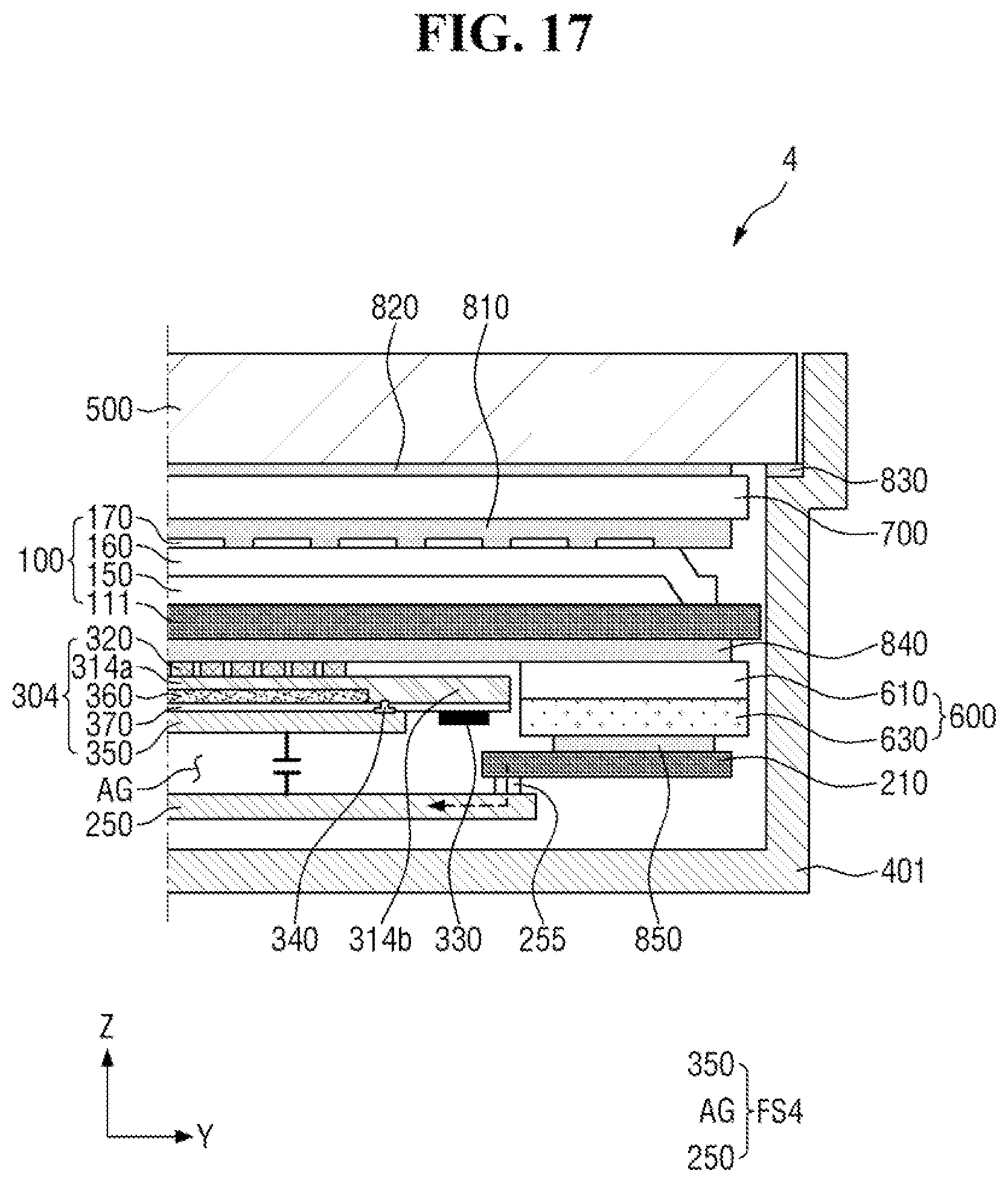Patent US12324342 Figure 17 – Display device acquiring fingerprint pattern and touch pressure information using a single structure