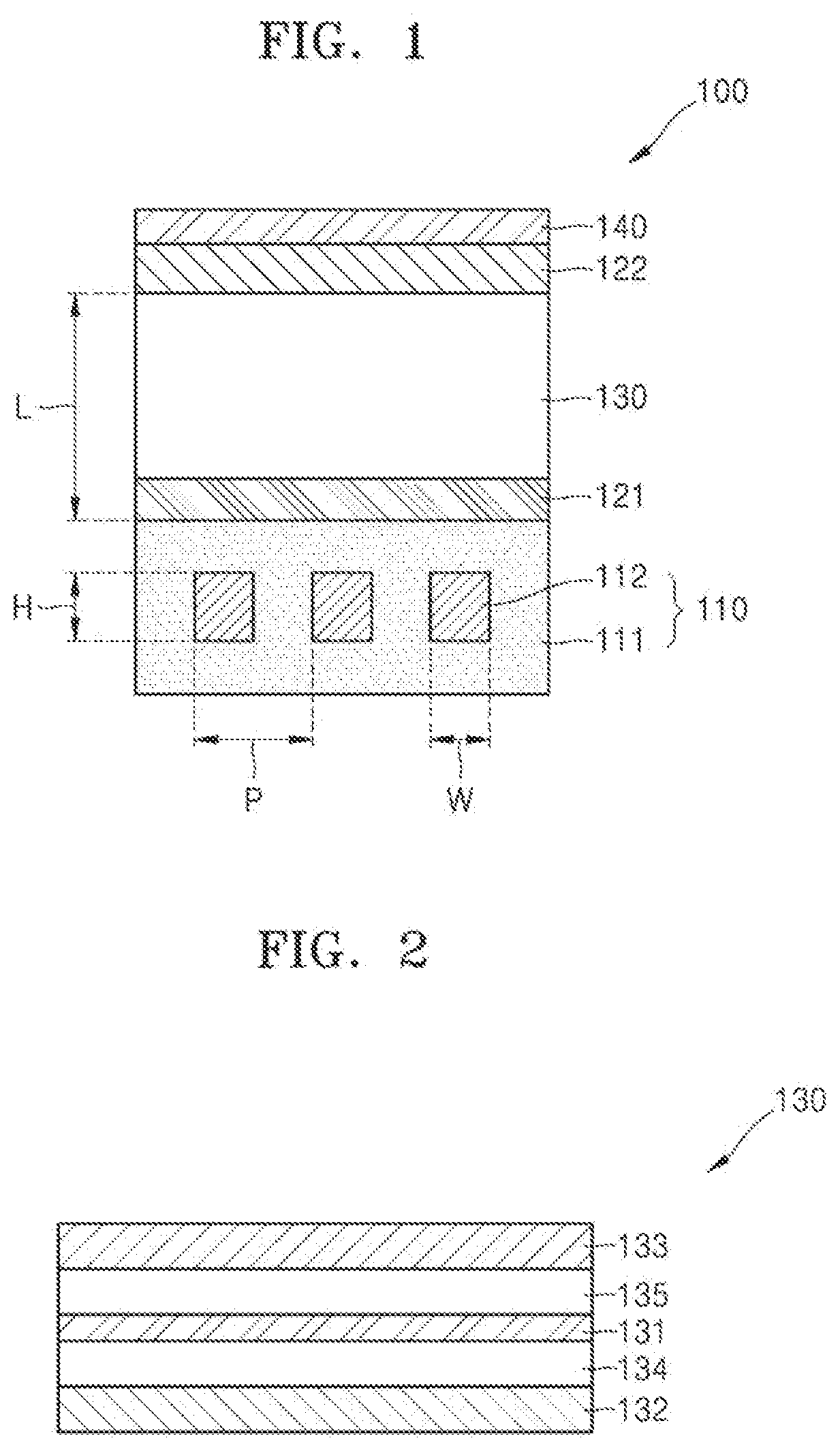 Patent US12324344 — Light-emitting device including nanostructures and display apparatus including the same — Figure 1