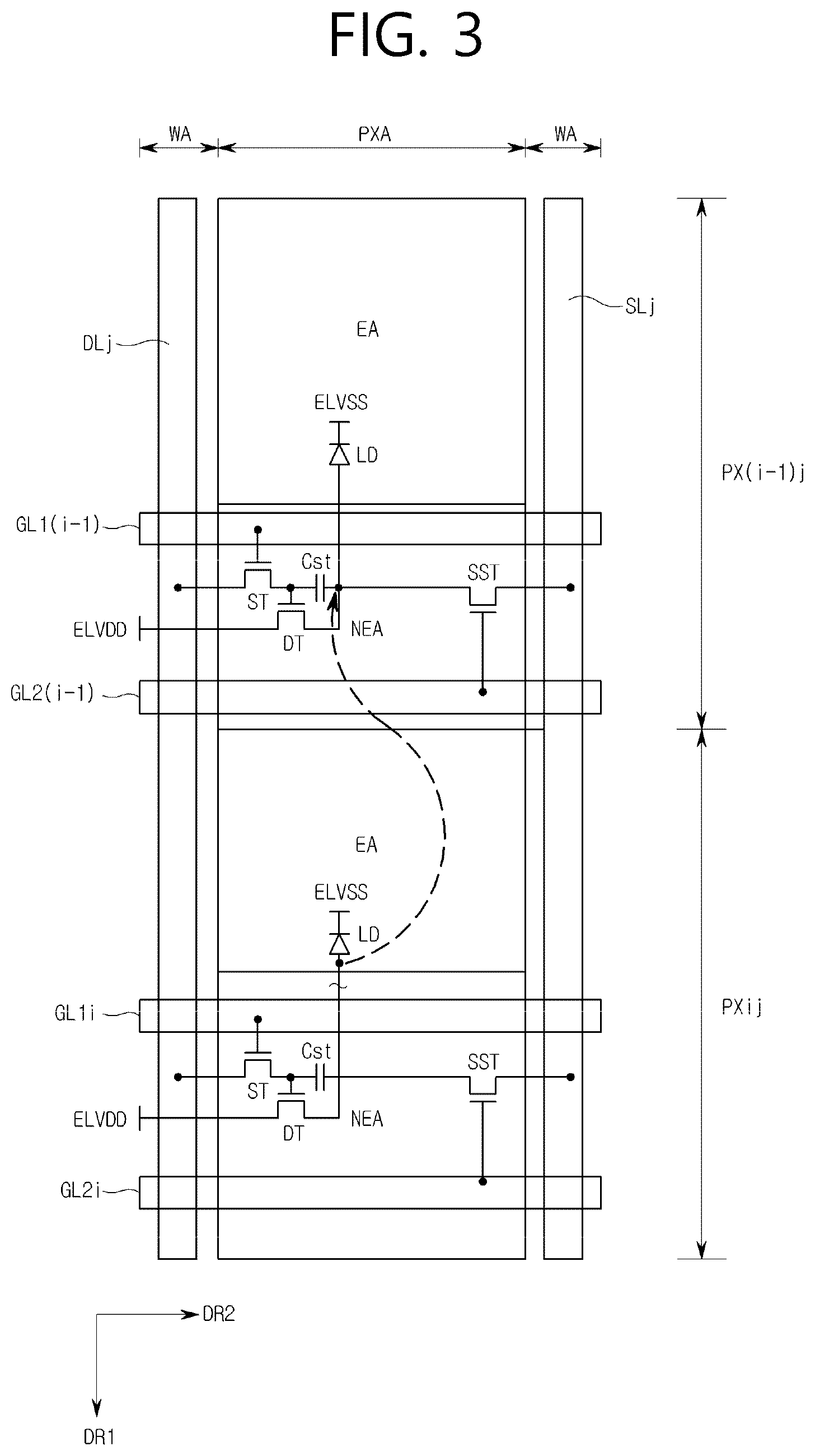 Patent US12324346 Figure 3 – Display device configured to prevent propagation of cracks, and method of repairing same