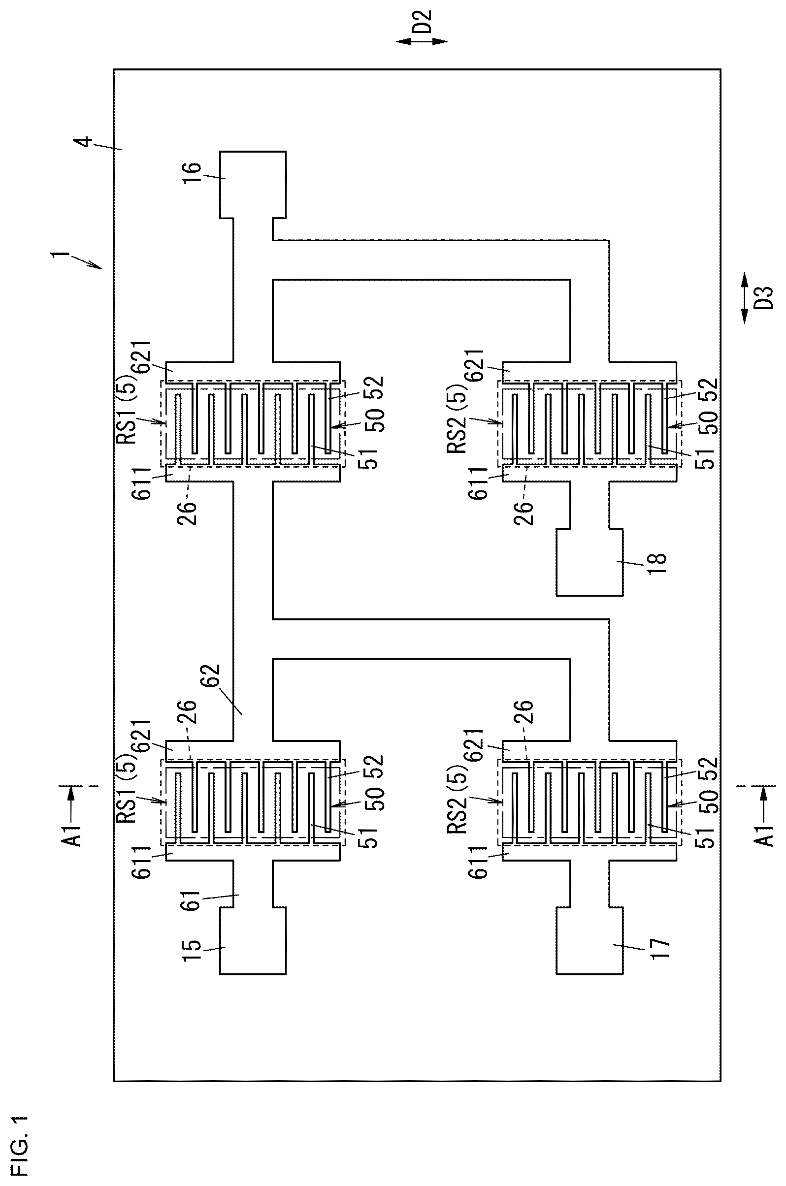 Patent US12324355 Figure 1 – Acoustic wave device