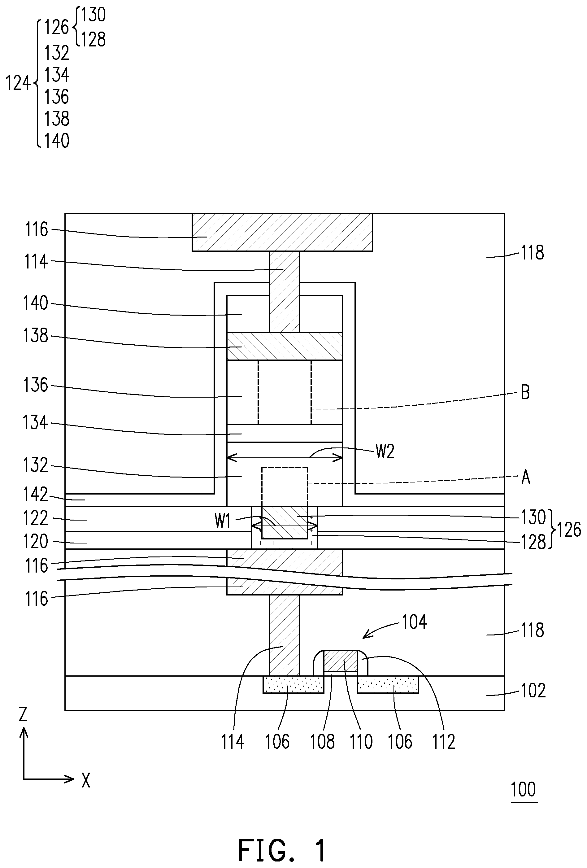 Patent US12324364 Figure 1 – Memory device and operating method thereof