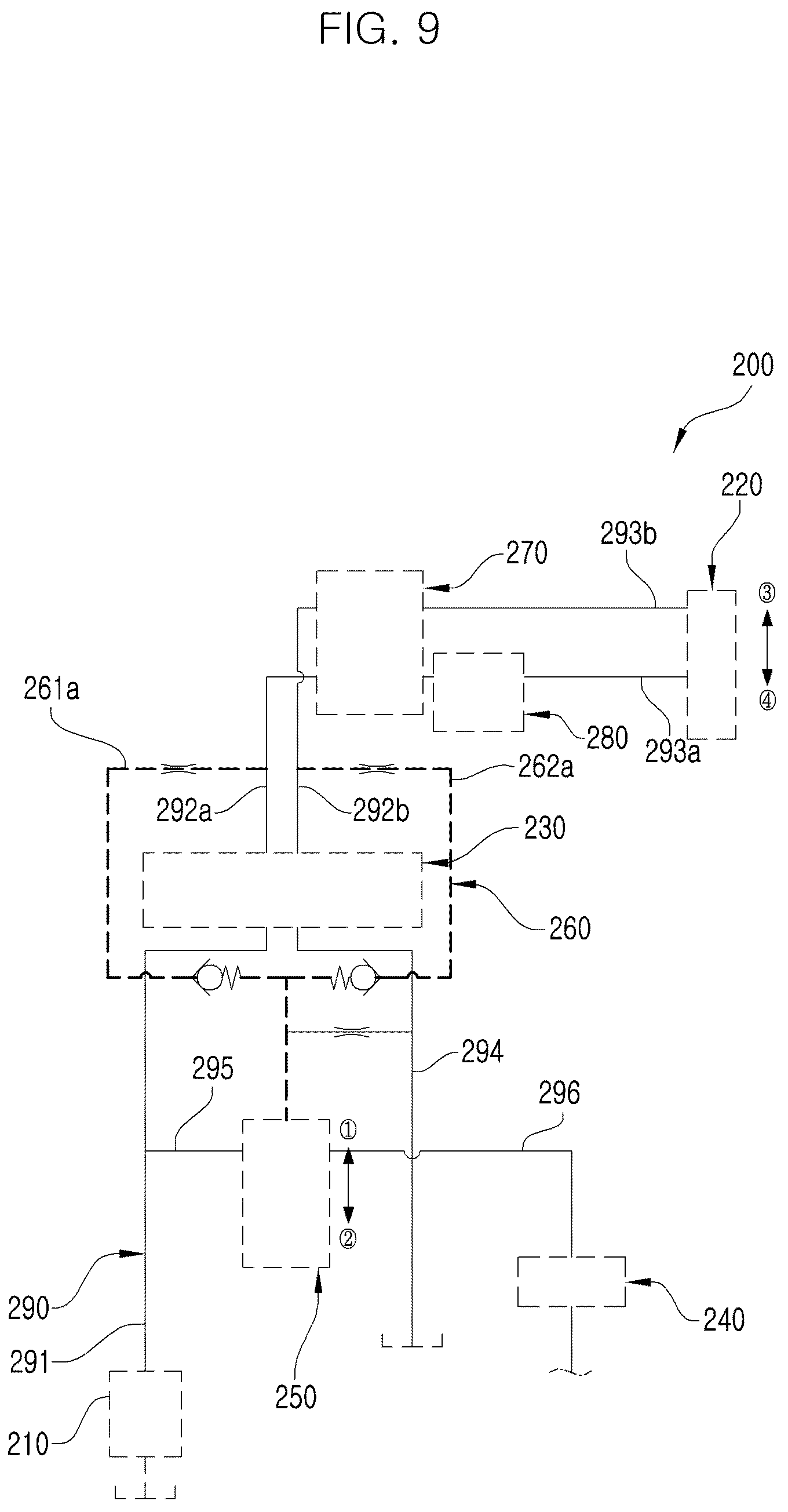 Patent US12324366 Figure 9 – Hydraulic circuit for agricultural tractor